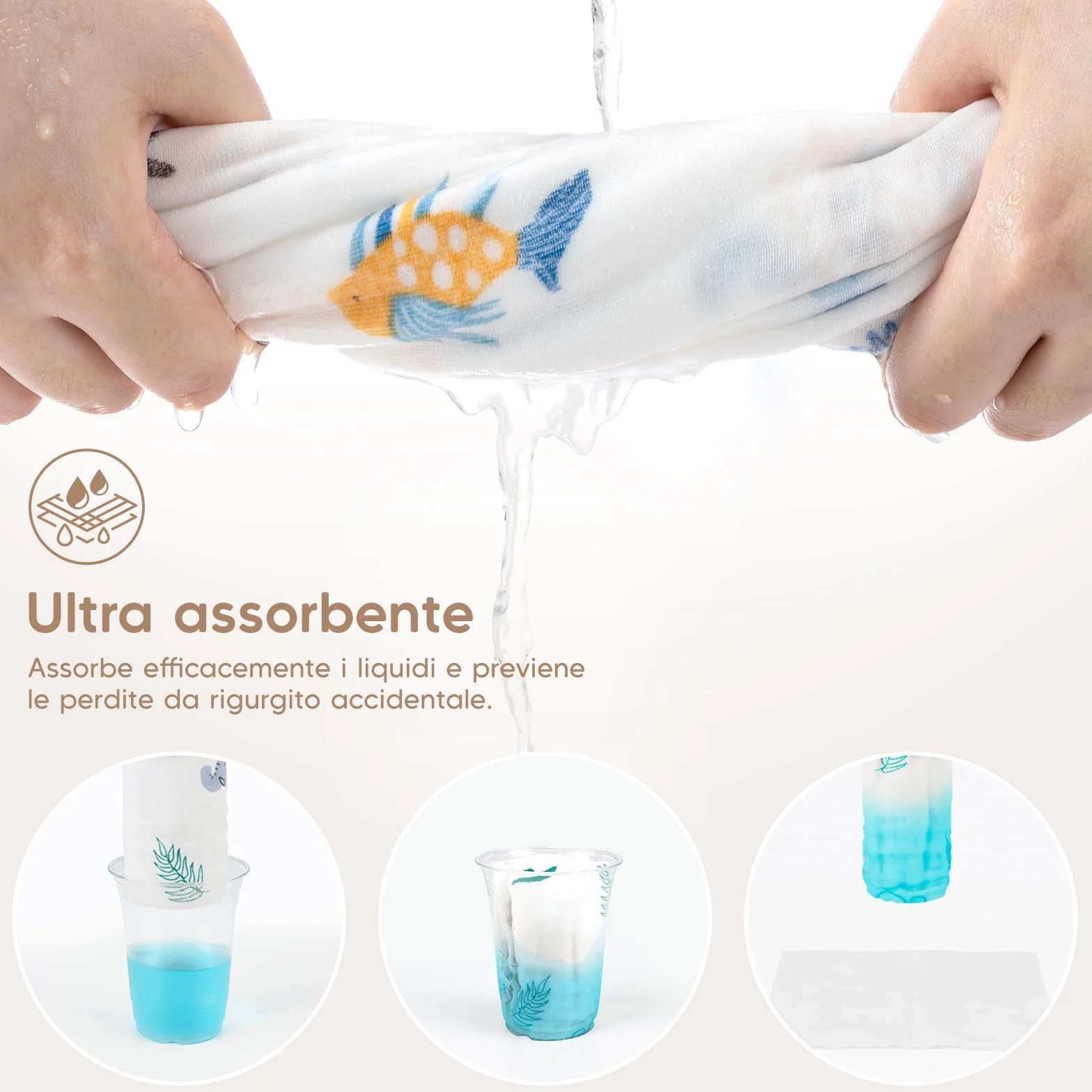 Maliton Mussole Neonato 6 pezzi Cotone 70x70cm Unisex