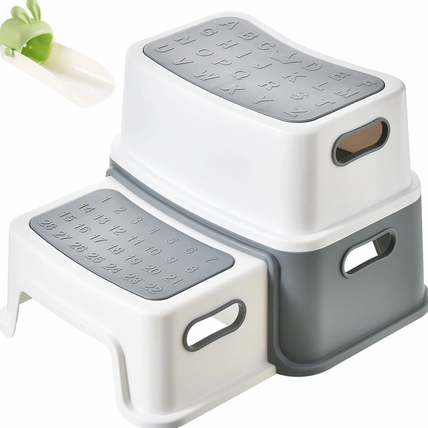 UCAMP Sgabello Bambini 2 Gradini Antiscivolo Antiribaltamento per Bagno Lavandino Toilette 90 kg