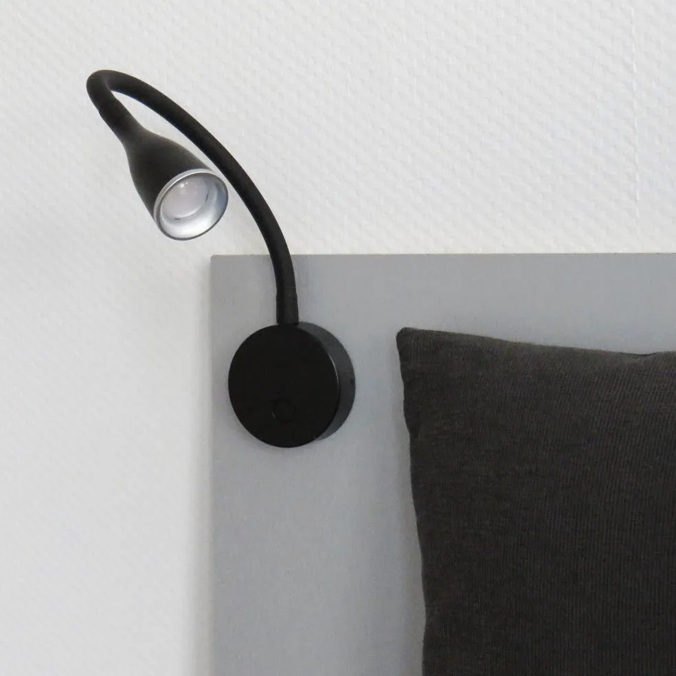 Lampada da letto a LED 'Tulipano I' 4.5W Lampada da lettura Luce da letto nera bianca, colore: nero
