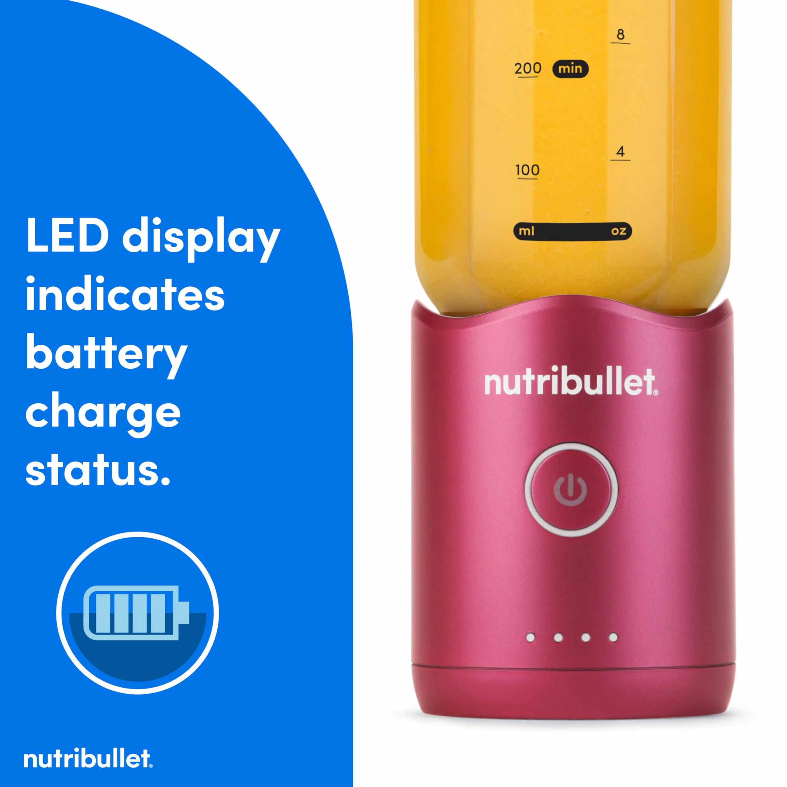 Nutribullet Flex Frullatore portatile NBPB50200WC, Rosso rubino