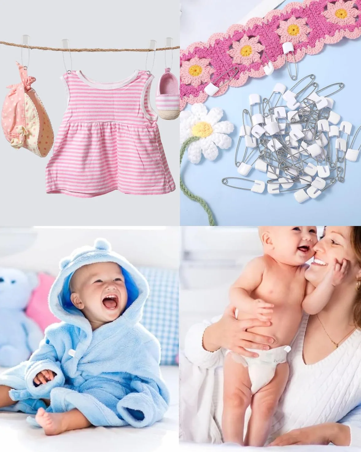 Spille da balia per bambini 40 mm, resistenti alla ruggine, spille di sicurezza per pannolini e vestiti
