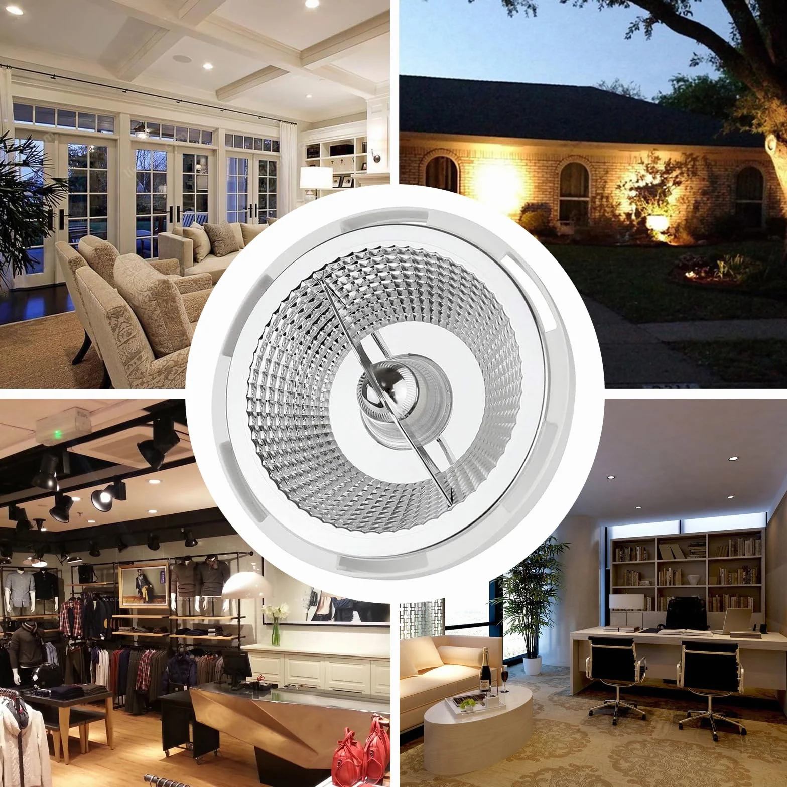 Lampadine AR111 G53 da 12W COB - Confezione da1200 Lumen - Faretto a Bassa Tensione 12V - Non Dimmerabile(Natural Daylight 4000k)