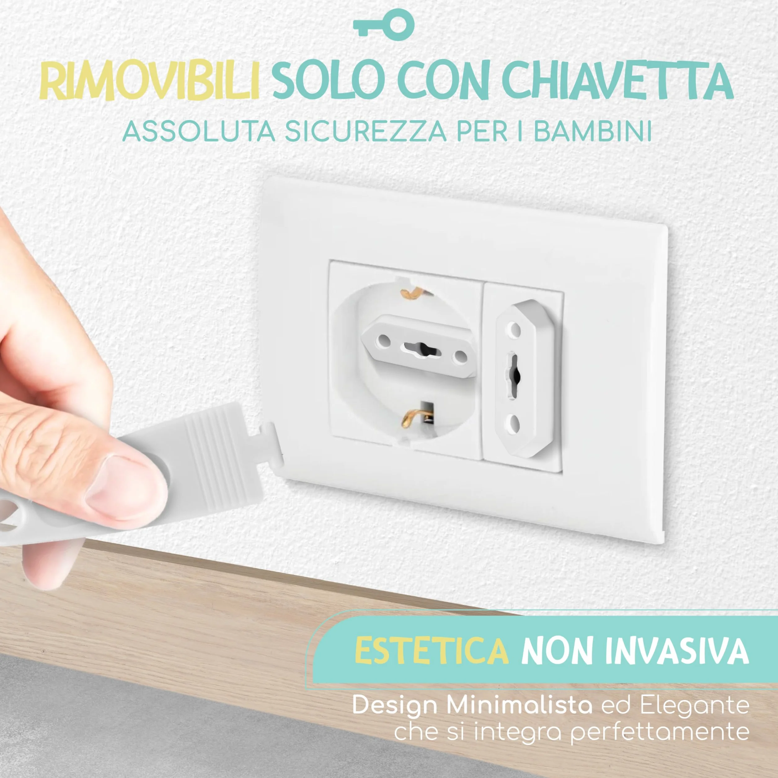 Set 20 Copriprese per Bambini Universali + 2 Chiavi