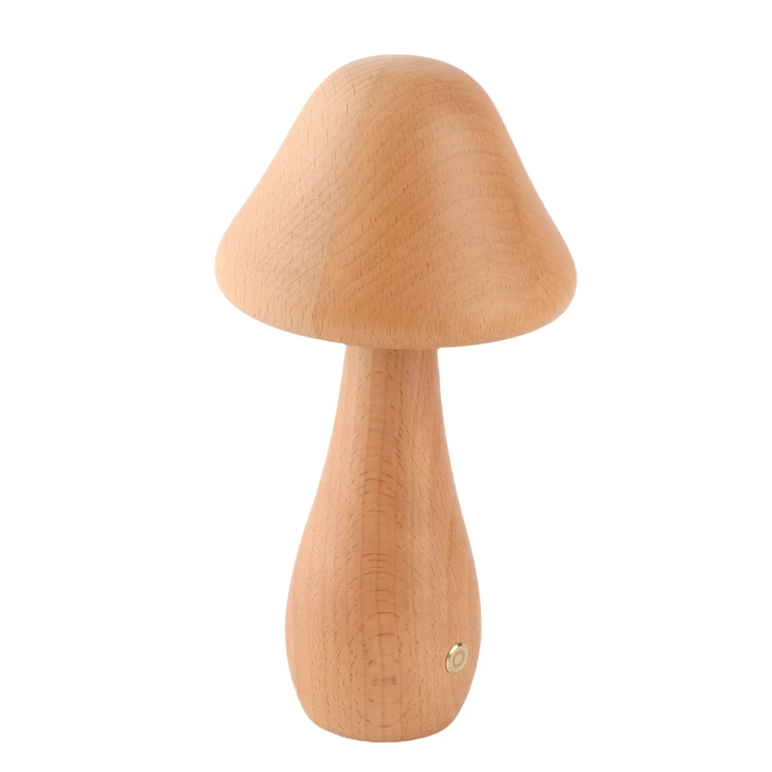 Fabater Lampada a Fungo in Legno Dimmerabile con 3 Temperature di Colore, Lampada da Tavolo Ricaricabile con Controllo Touch per Camera da Letto, Soggiorno, Ufficio, Giardino, Patio