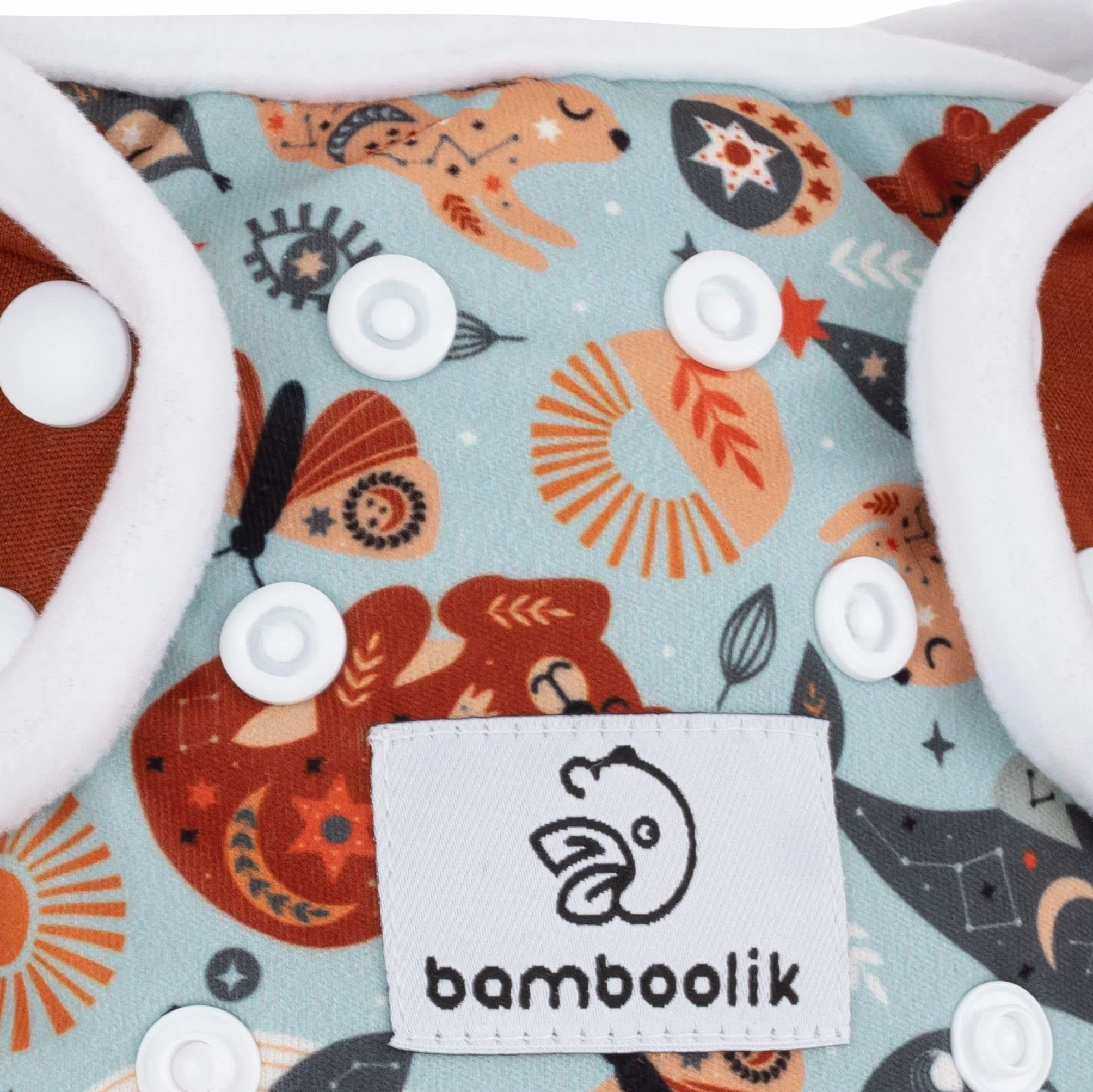 Copriscarpe Pannolini in Tessuto Riutilizzabili Lavabili Bottoni Automatici Marrone Baby Notte Traspirante Made in EU