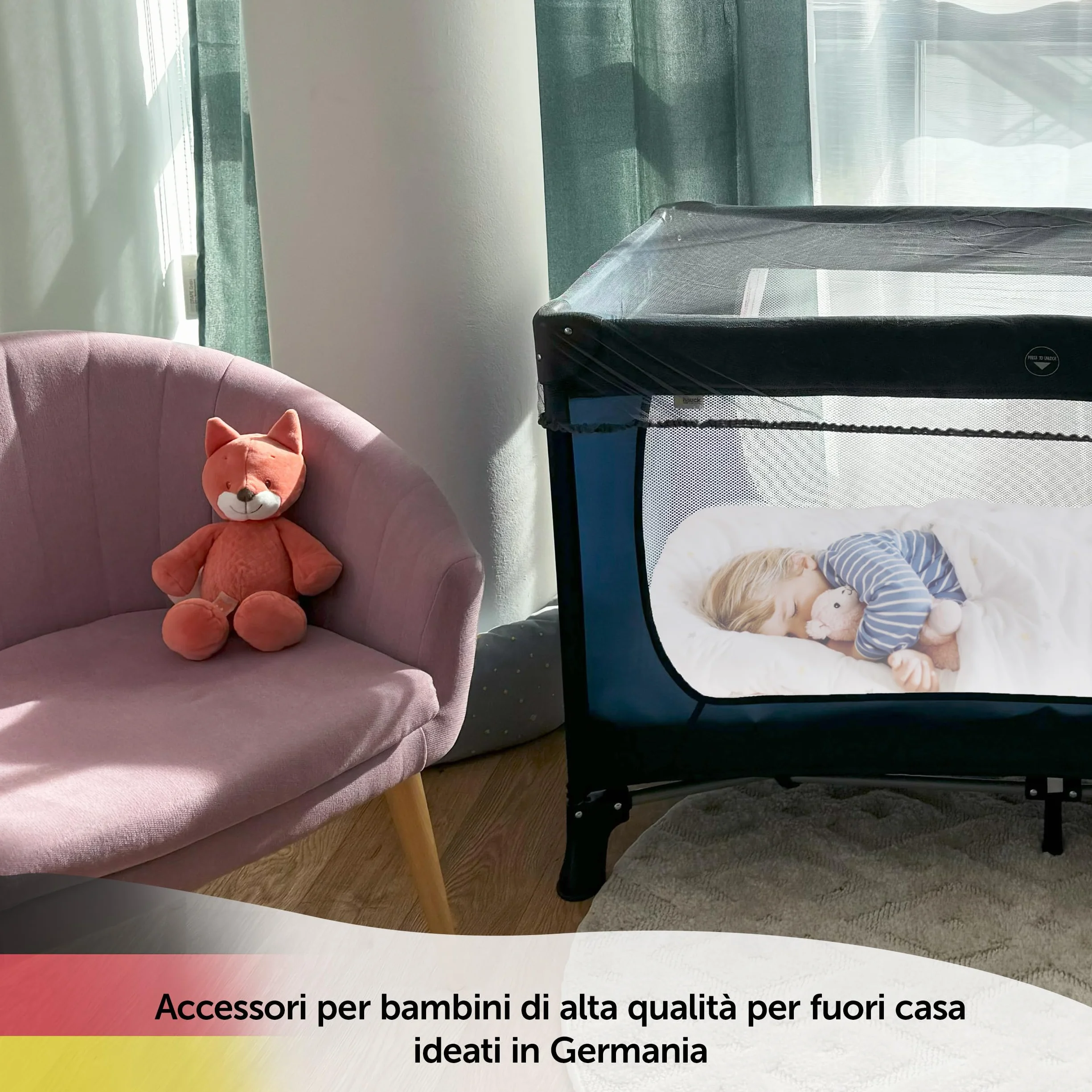Zanzariera Universale Anti-Insetti per Lettino da Viaggio e Campeggio – Rete Protettiva Traspirante con Elastico