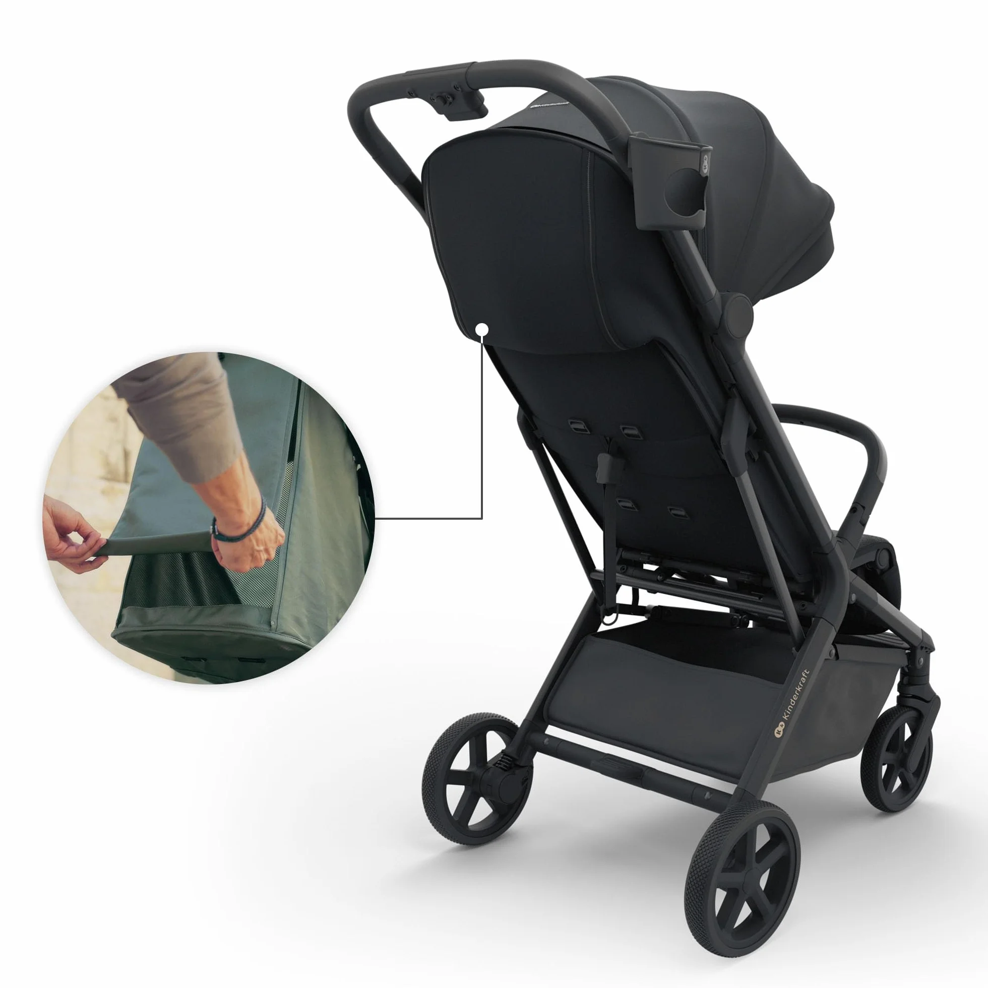Kinderkraft NUBI 3 Passeggino Urbano 22 kg Buggy UPF50+ Leggero 8.7kg Nero