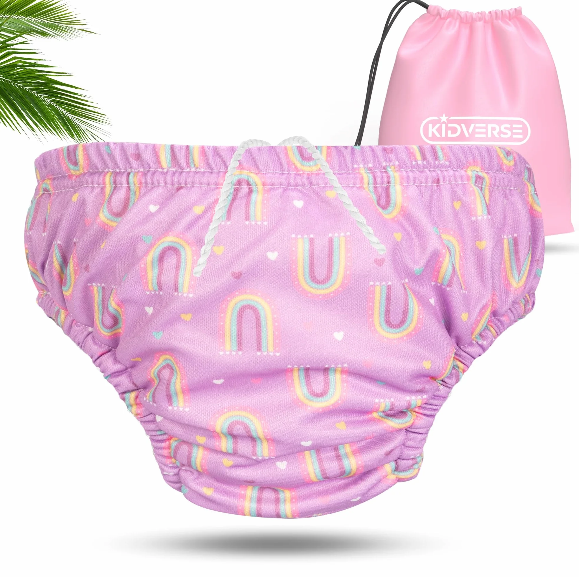 KIDVERSE Pannolini da nuoto riutilizzabili per neonati fino a 6 mesi con borsa per il trasporto