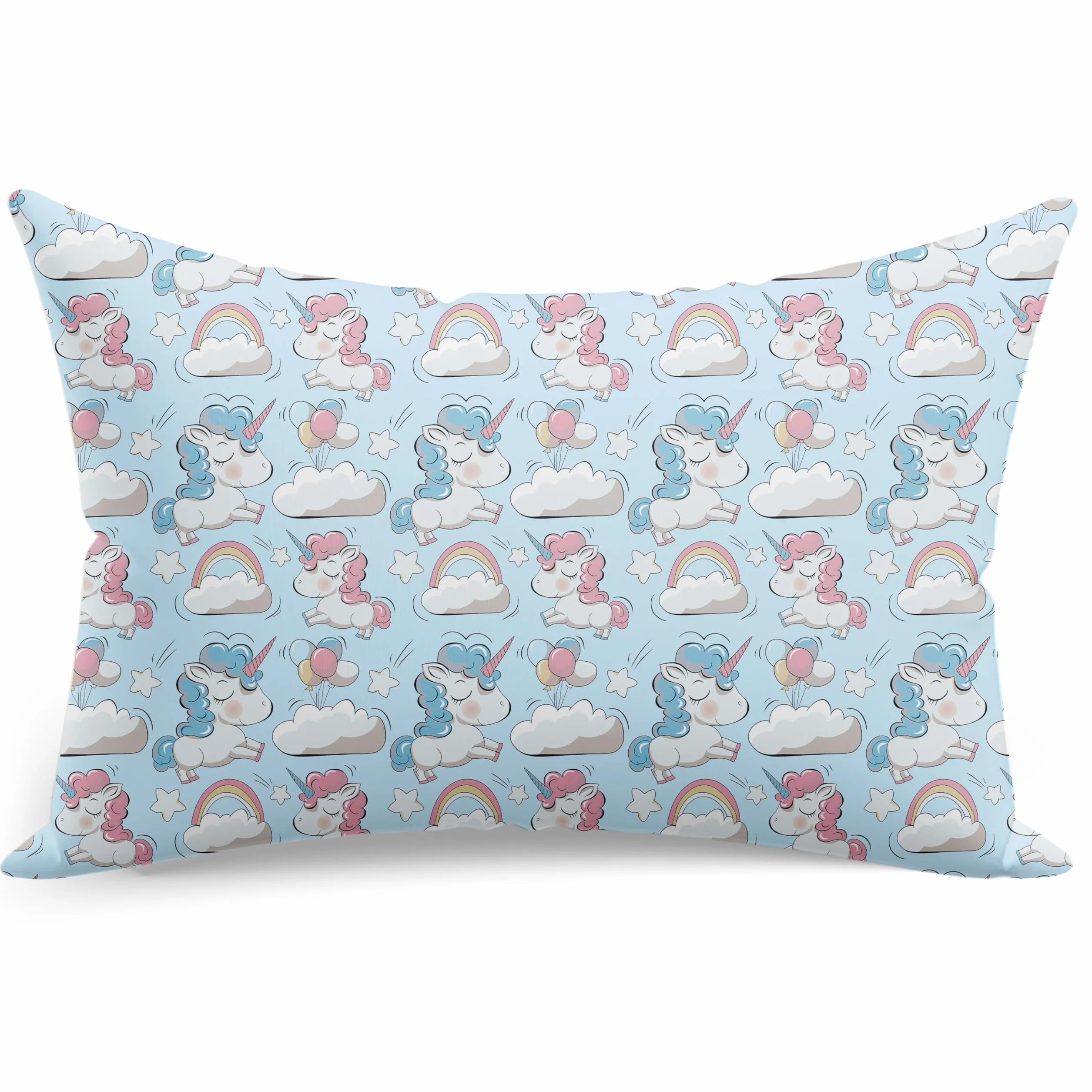 PinkZebra Federa per cuscino bambini 20x30 cm 100% cotone Ecotex Standard 100 chiusura lampo unicorno menta