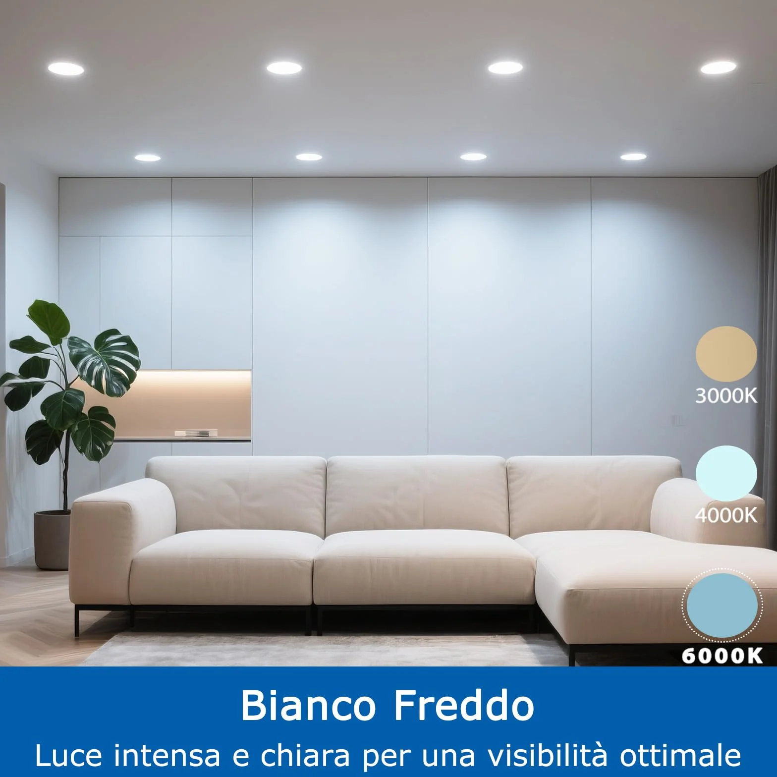 ZIZZLER 40 Faretti LED da Incasso per Cartongesso 220V, 6000K Bianco Freddo, Foro 68mm - 80mm, 5W IP44 Luci Soffitto Interno Ultra Slim, Luce Bianca, per Bagno, Cucina