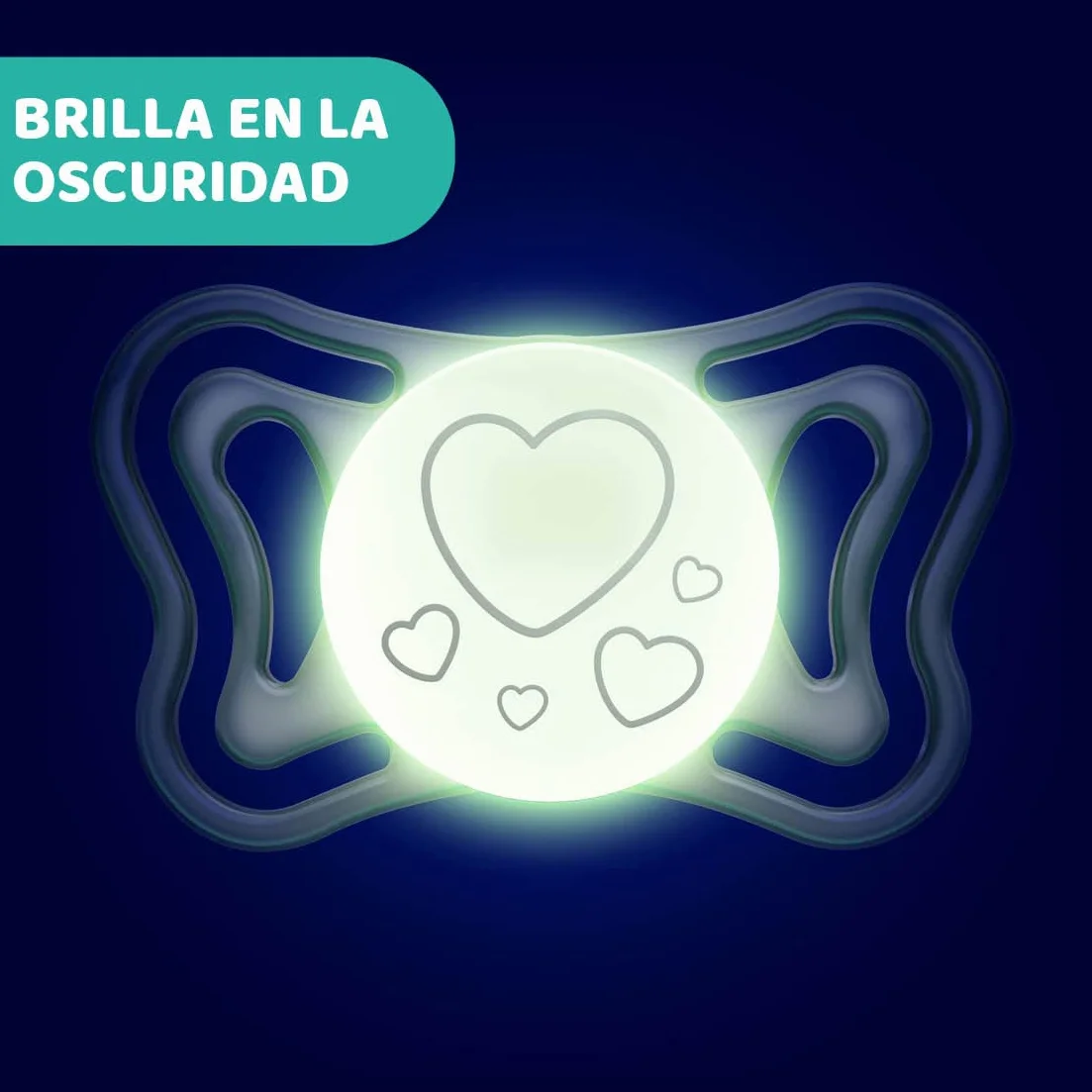 Chicco PhysioForma Light Lumi Succhietto Luminescente 16-36 Mesi Silicone 2 Pezzi
