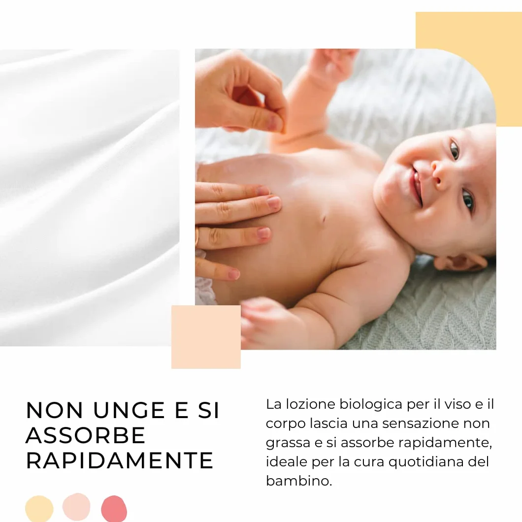 Farmoderm Baby Lozione 98% ingredienti naturali Crema idratante biologica per corpo e viso neonati bambini 300ml