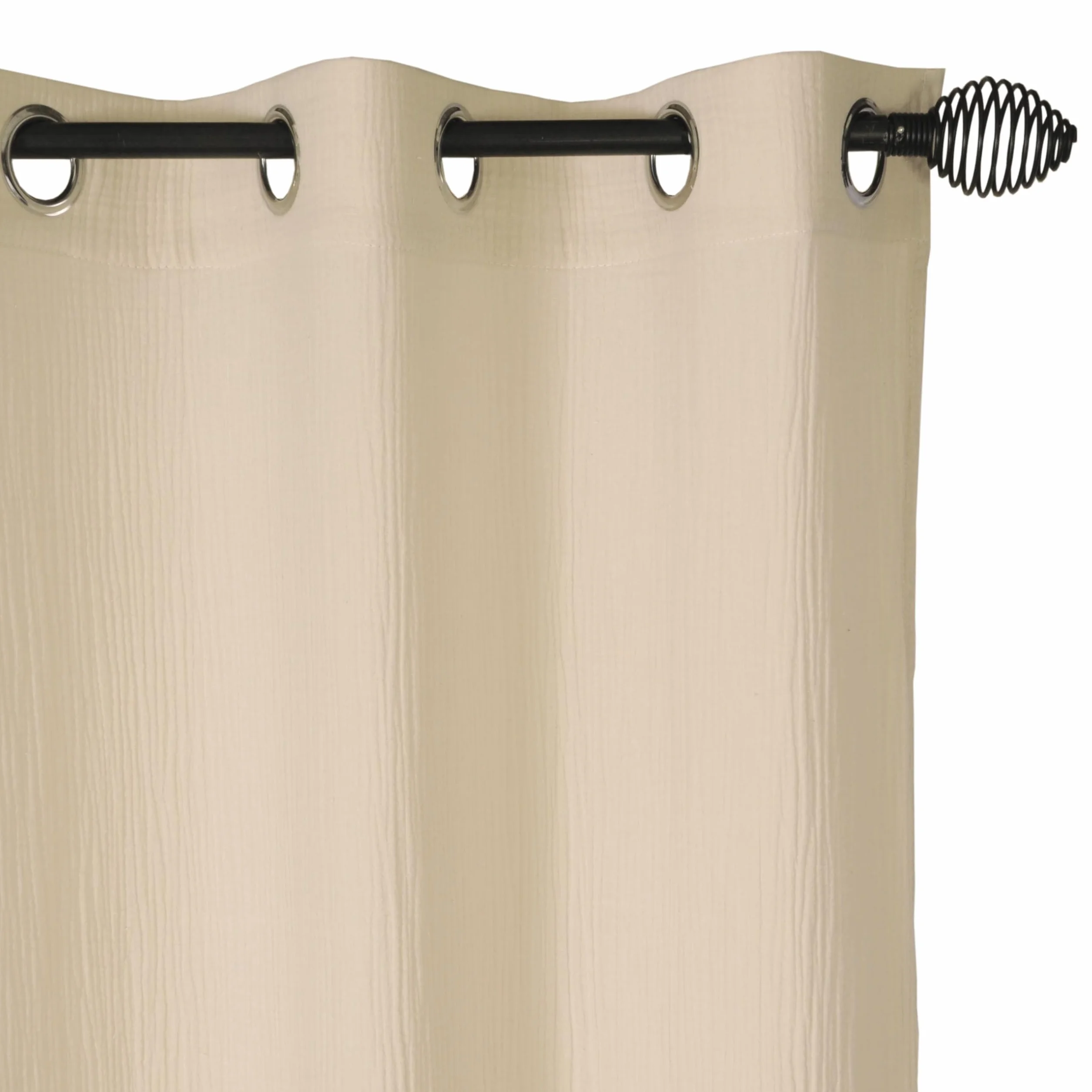 Atout Ciel Tenda in doppia garza di cotone con occhielli 130 x 240 cm beige
