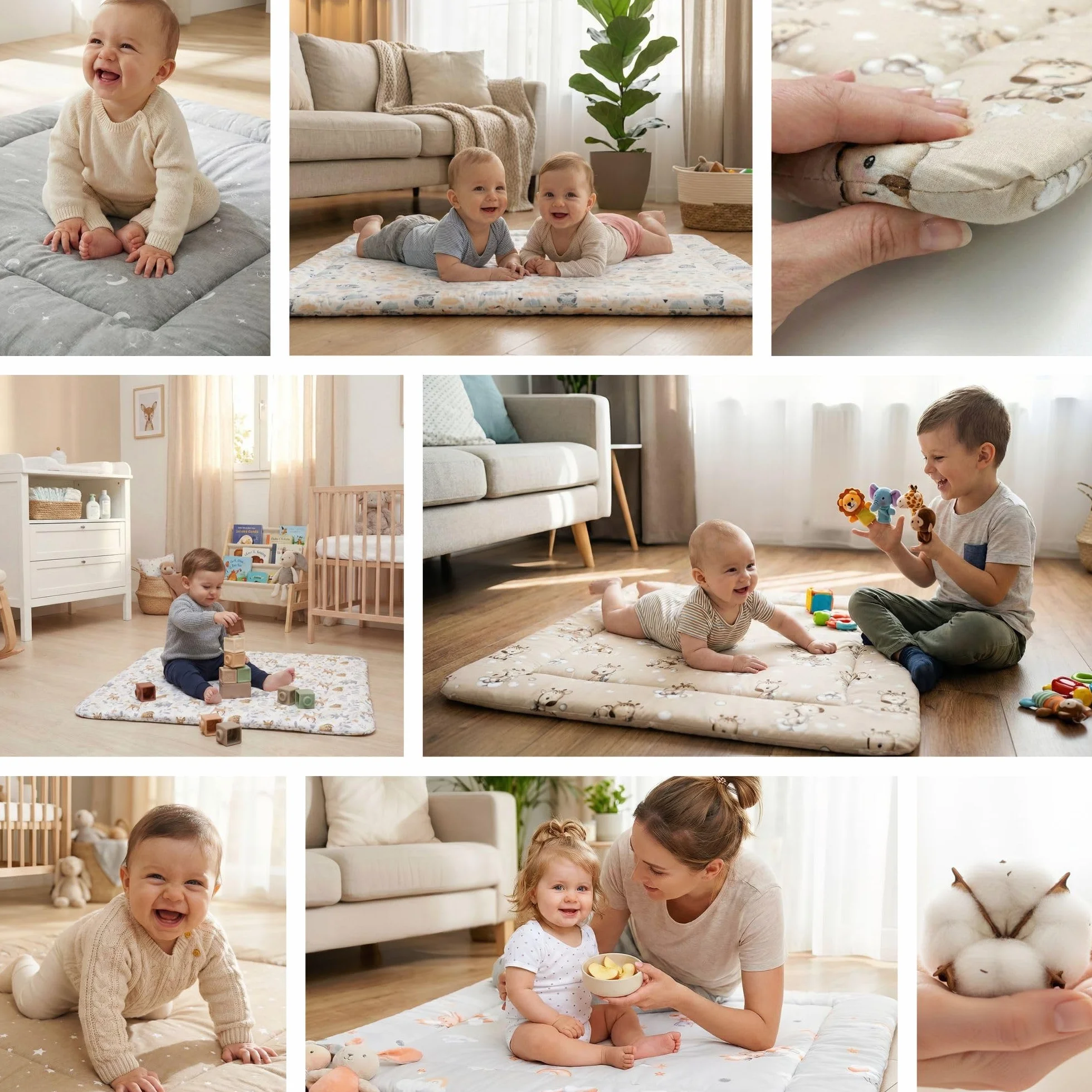 Tappeto gioco bambini gattonare Oeko-Tex 100 cm Safari