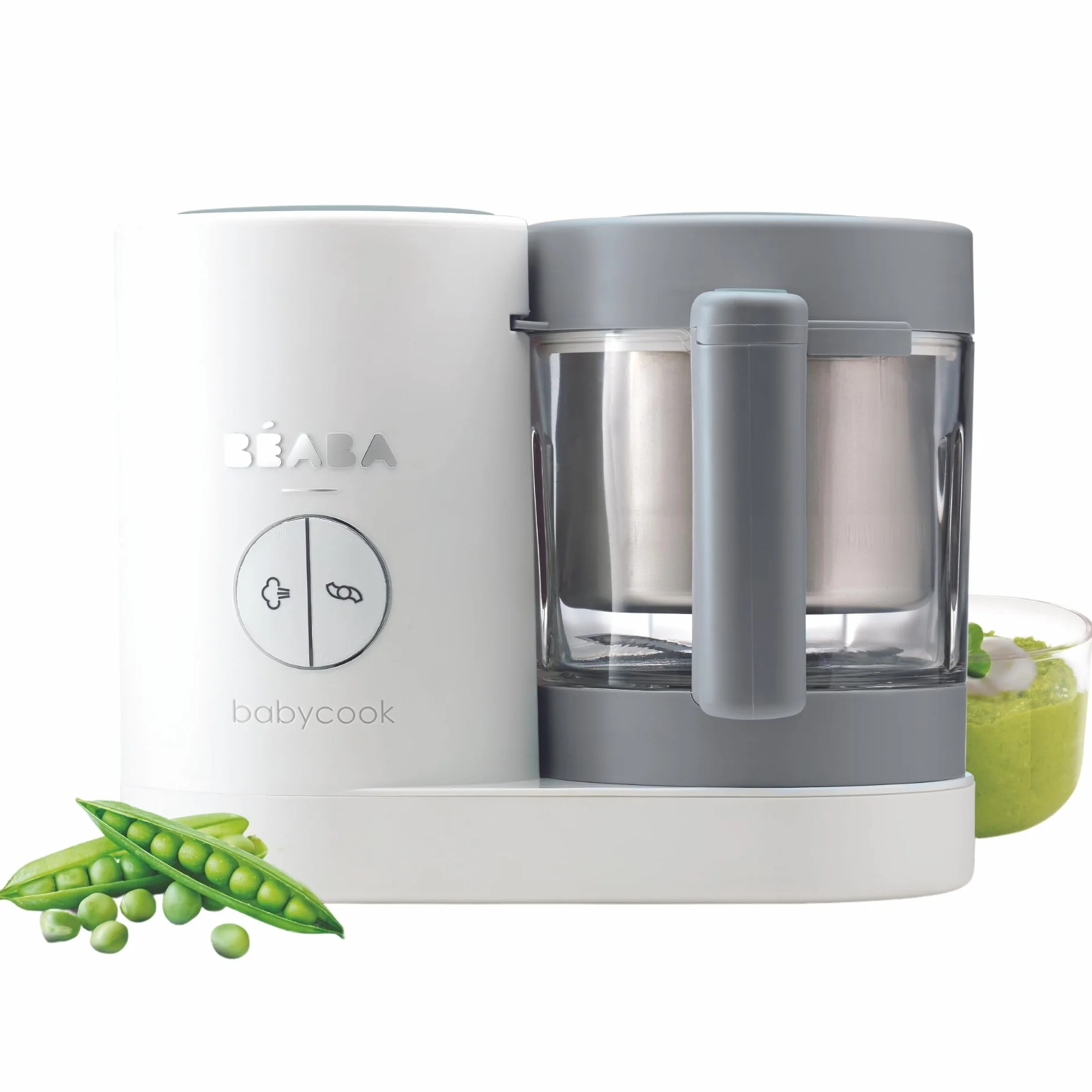 BÉABA Babycook Néo Cuocipappa Omogeneizzatore 6 in 1 Cottura a Vapore Delicata Bicchiere Vetro Acciaio Inox Bianco