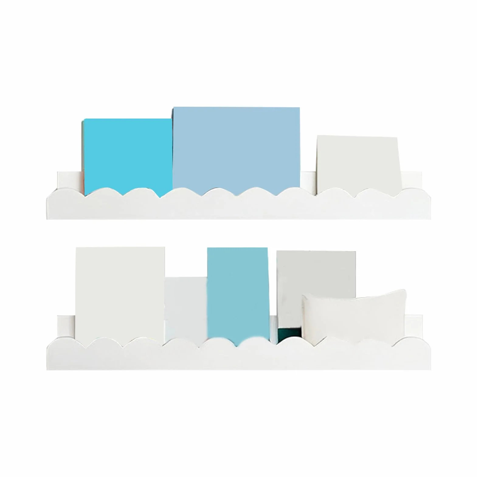 Mensole da parete per libri 2 ripiani Scaffale galleggiante in legno per bambini bagno camera da letto
