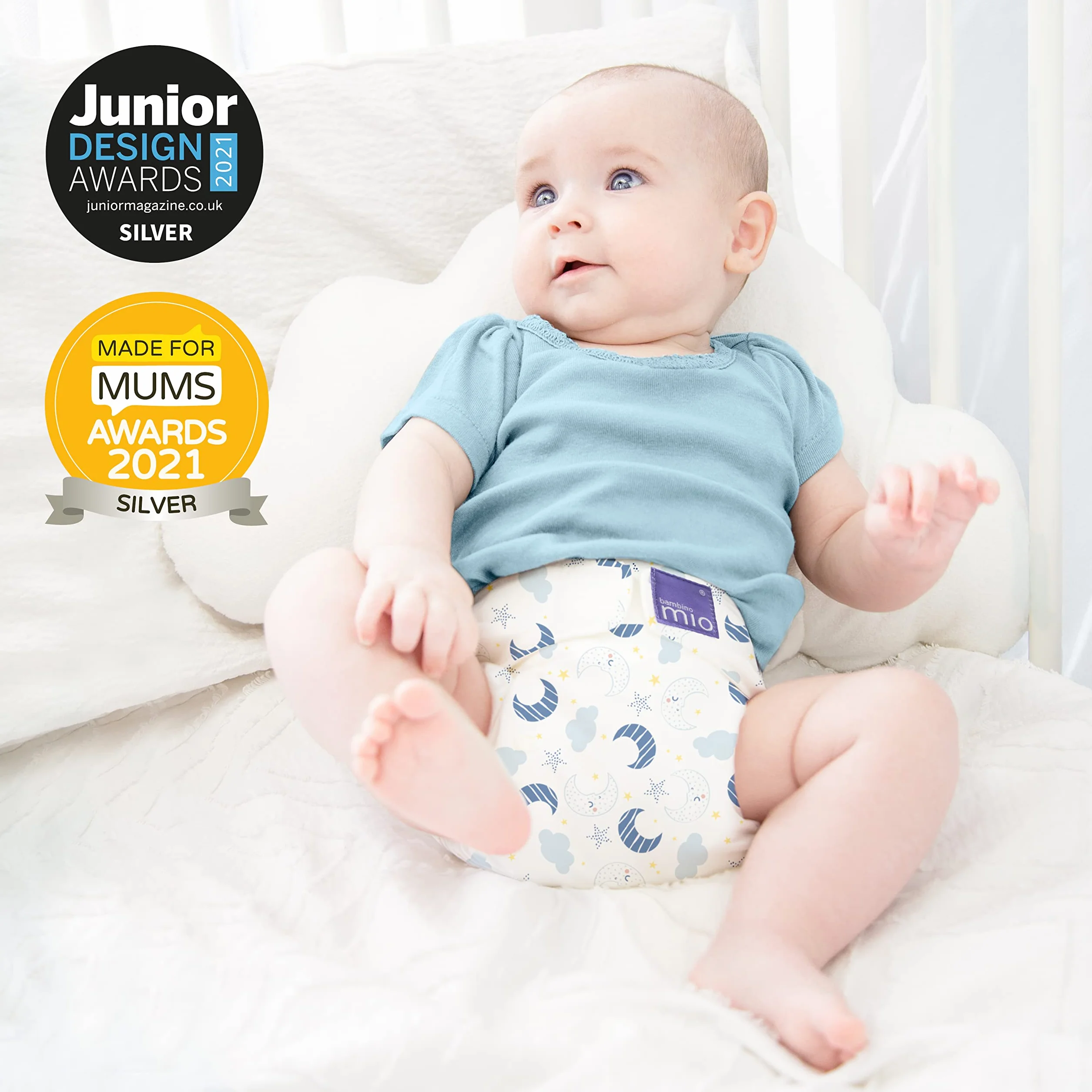 Bambino Mio Mioduo Pannolino Lavabile in Due Pezzi Ecologico Bianco Taglia 2 (9 Kg+)