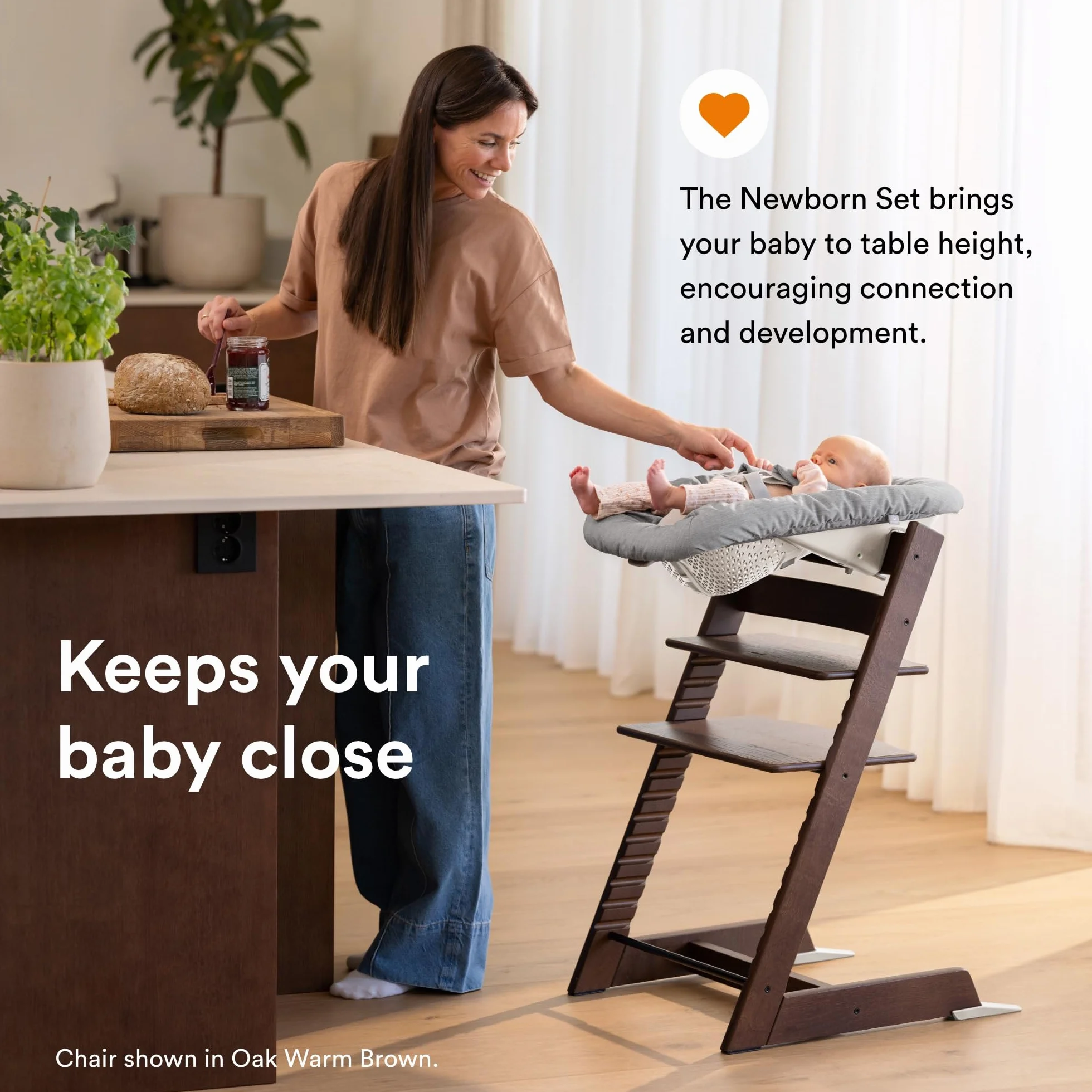 Stokke Tripp Trapp Sedia Naturale Newborn Set Grigio per Neonati fino a 9 kg