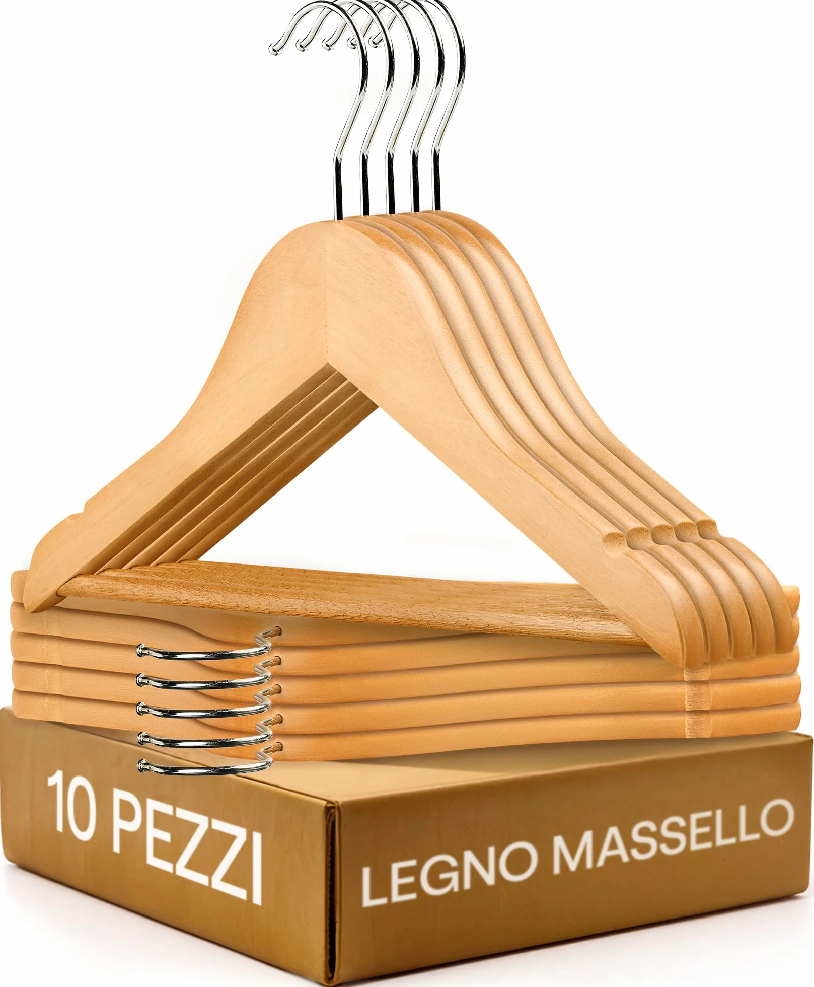 Praknu Grucce per Bambini in Legno - Set da 10 - Legno di Faggio Naturale