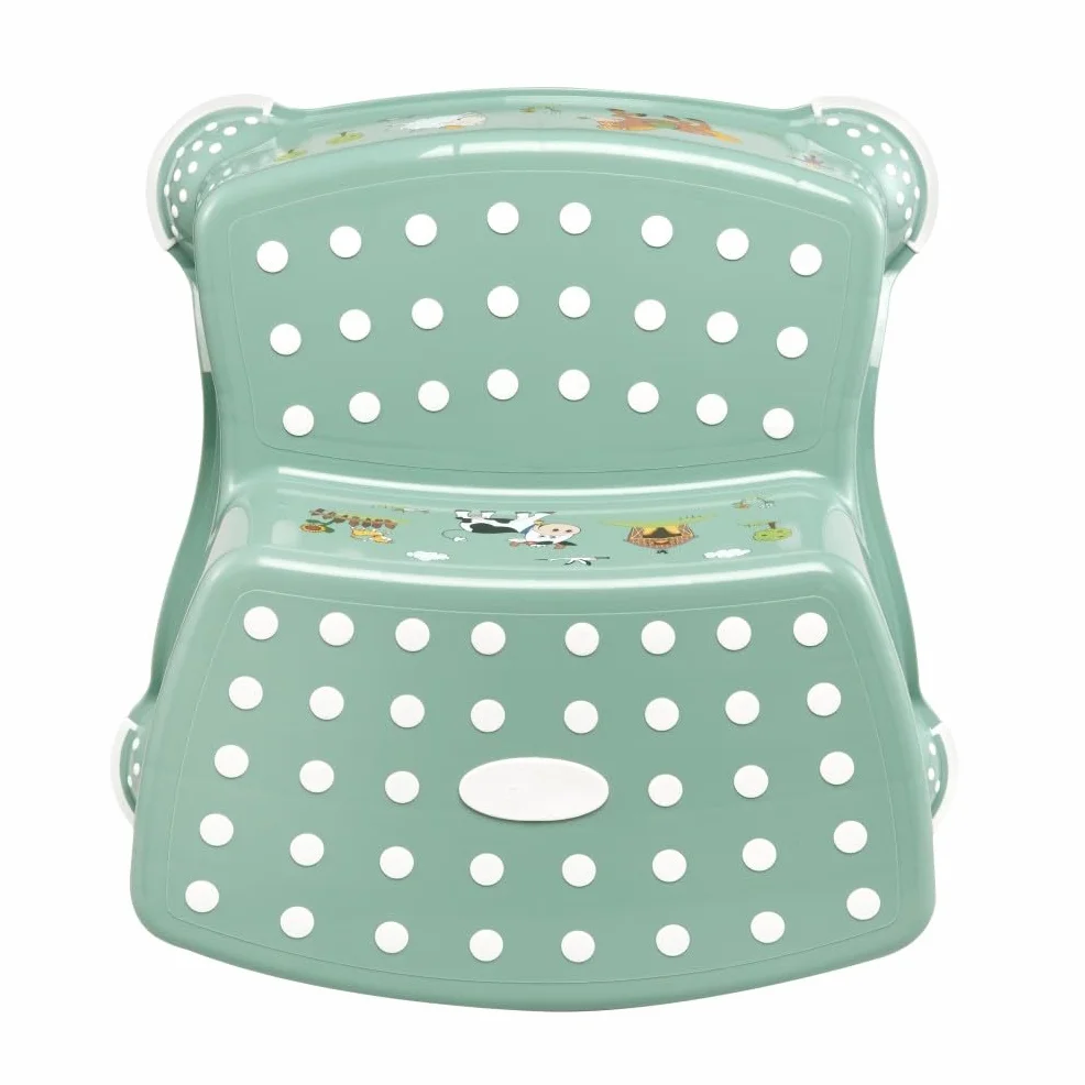 Keeper Scaletta a Due Gradini Funny Farm 3-14 Anni Antiscivolo Nordic Green