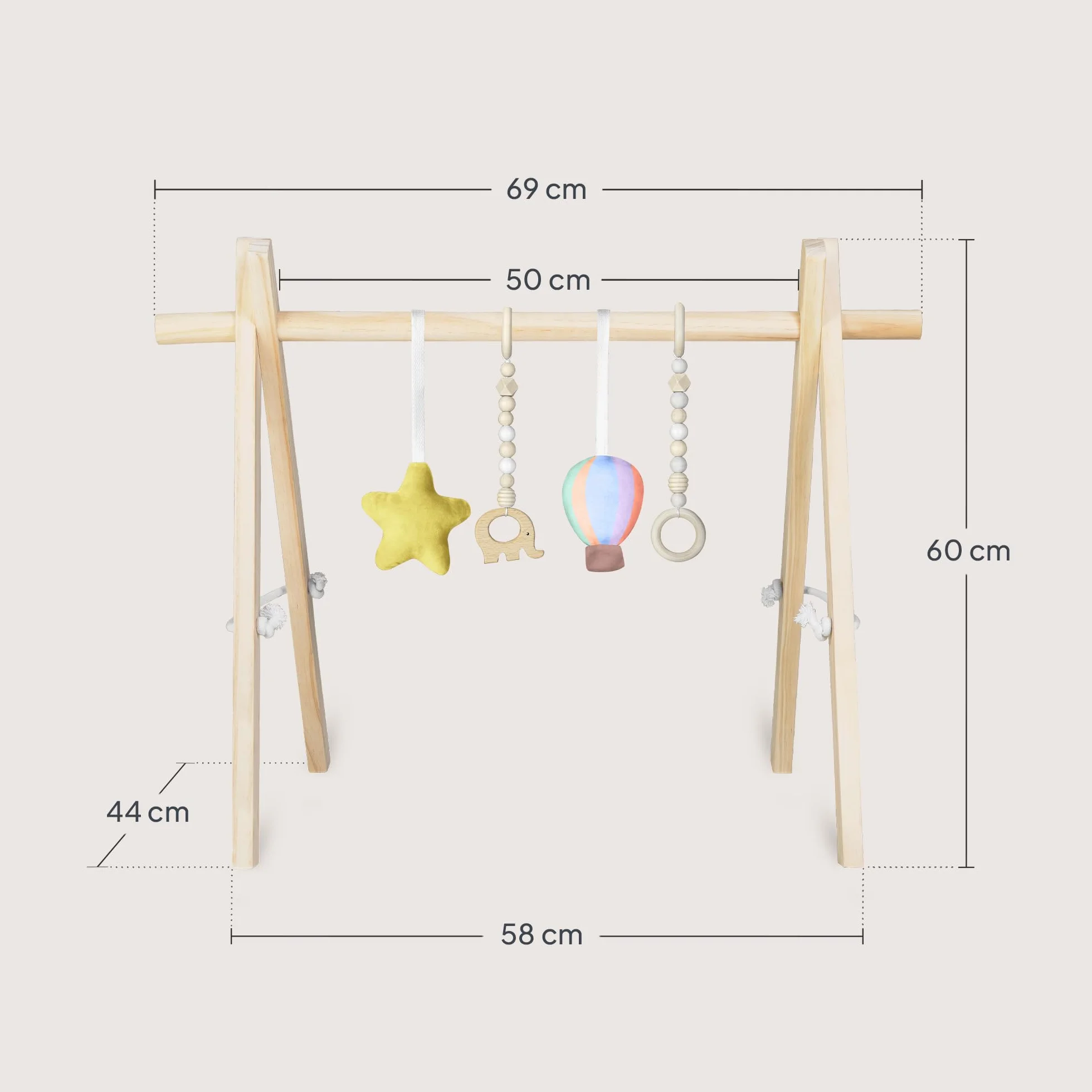 Lionelo Anis Palestrina Legno Baby Gym Giochi Rimovibili Pieghevole Centro Attività Neonato Giocattolo Montessori