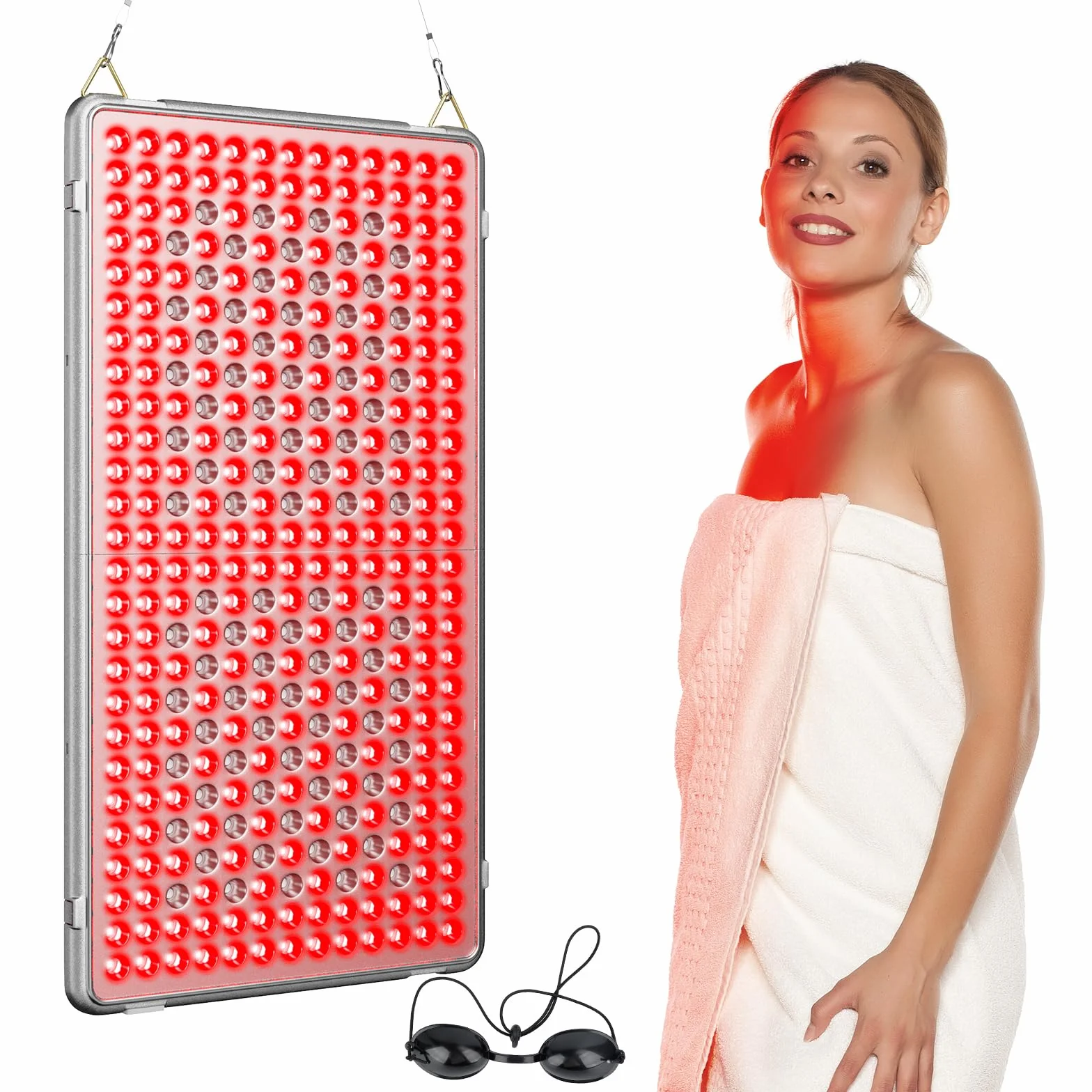 Lampada a Infrarossi, Lampada a Luce Rossa Combo Profey 660nm e 850nm, 338 LED a Luce Rossa con Timer, Pannello a Luce Rossa per Viso, Corpo e Schiena (La Lampada Non Produce Calore)