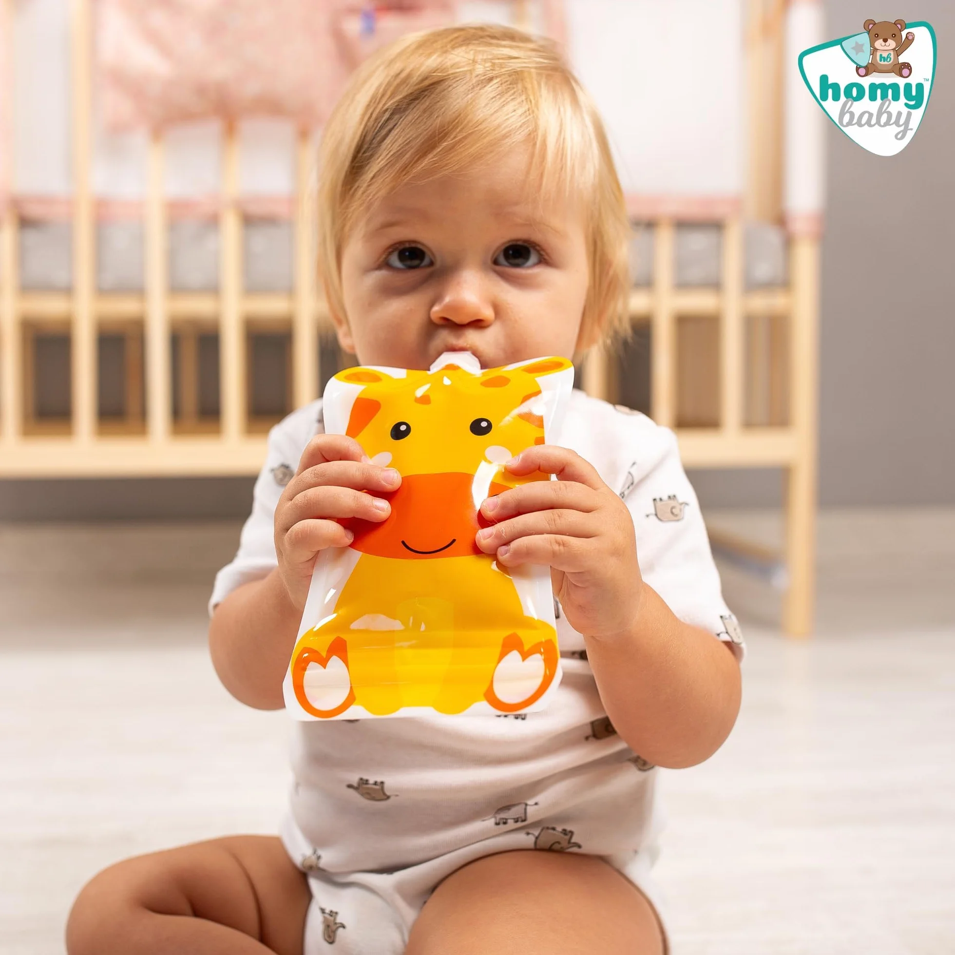 HOMYBABY® Sacchetti riutilizzabili per alimenti per bambini 4 pezzi - Sacchetti di frutta per alimentazione complementare bebè