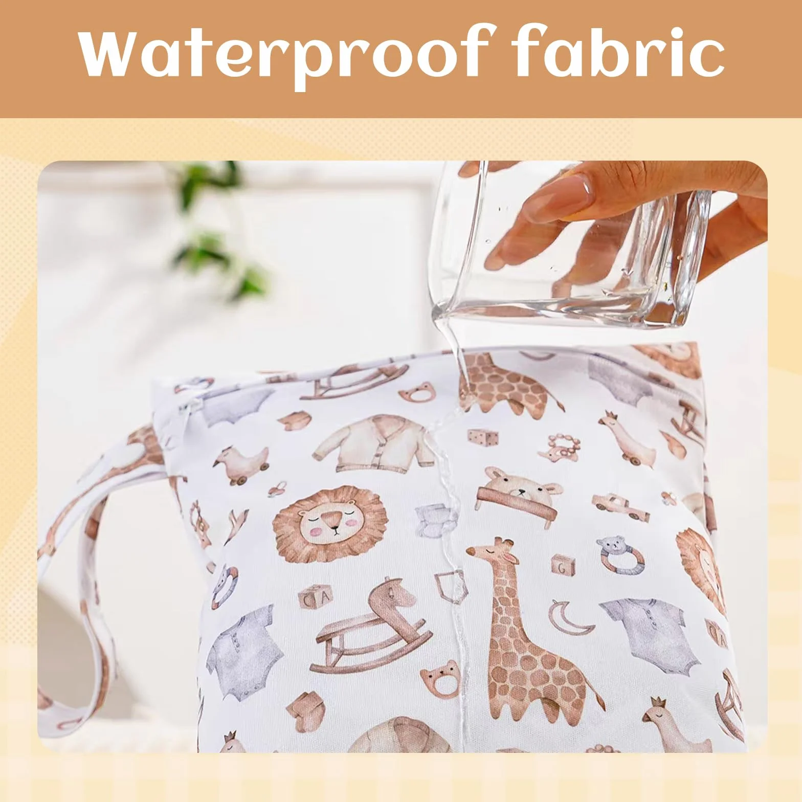 Wetbag Pannolini Lavabili Impermeabile Riutilizzabile con Doppia Cerniera 2 Pezzi