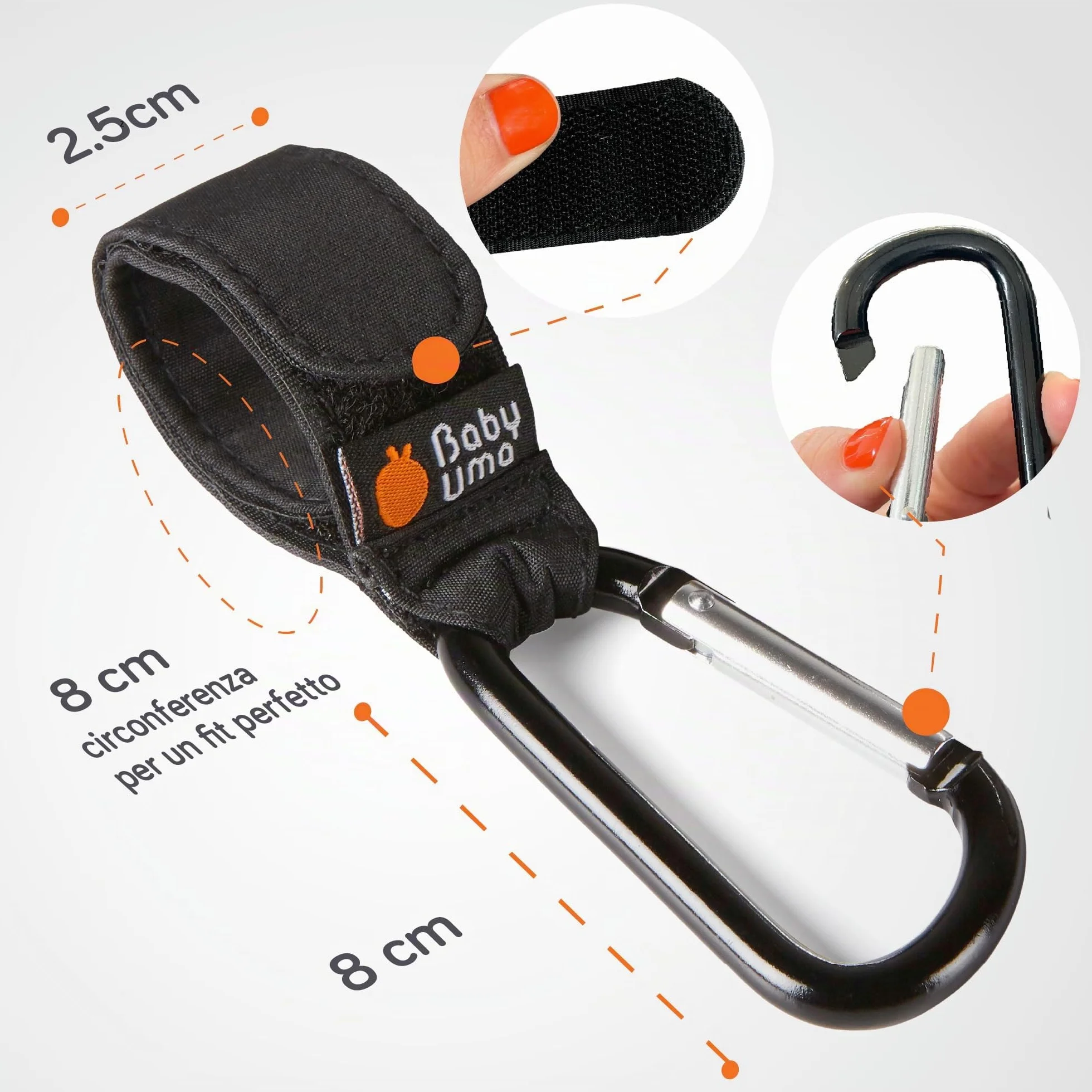 Baby Uma Ganci per Passeggino Porta Borse Universali Antiscivolo Fino a 5 kg Accessori Neonato