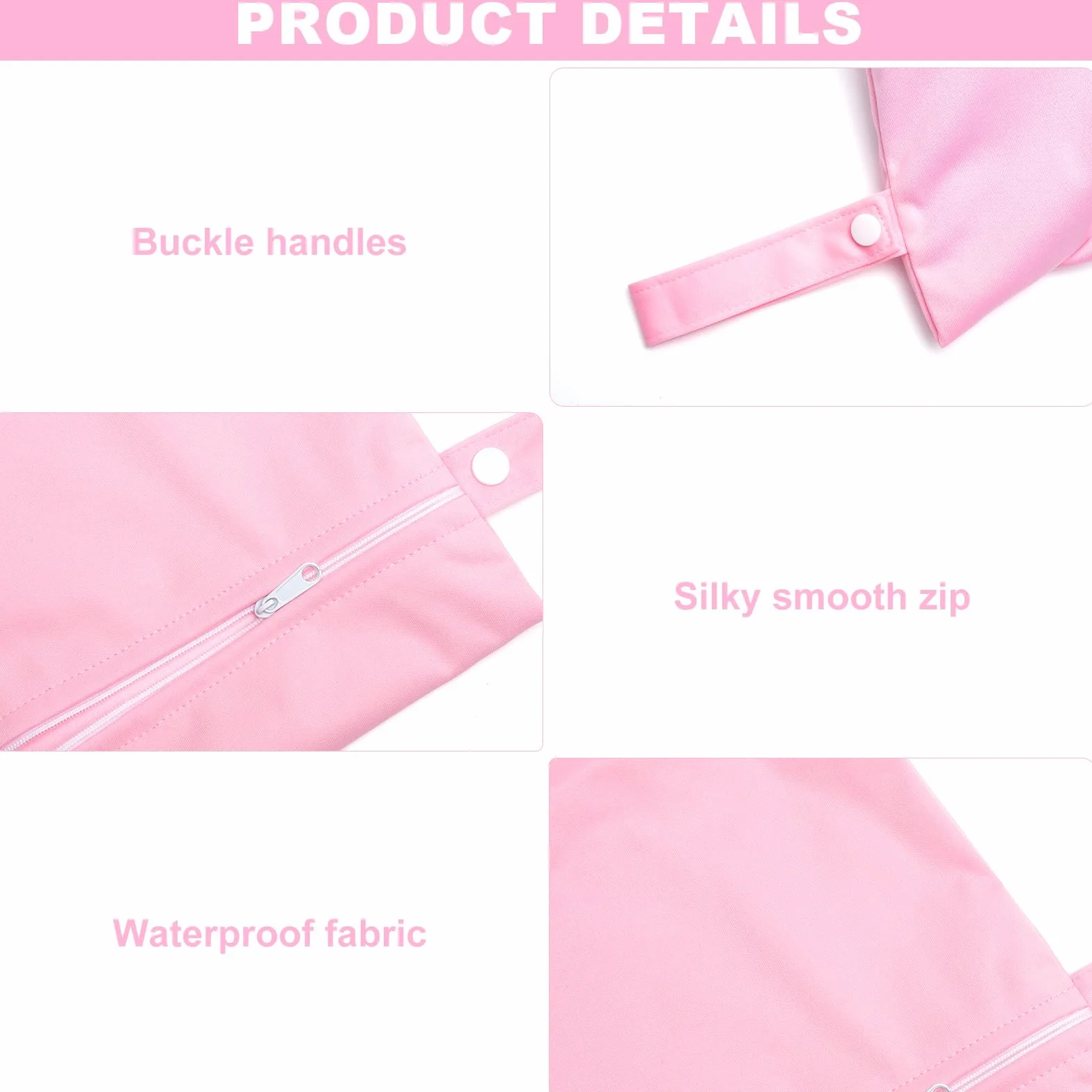 Sacca Impermeabile Piscina 2 Pezzi 40x30 cm Wet Bag con Cerniera Riutilizzabile Rosa Viola