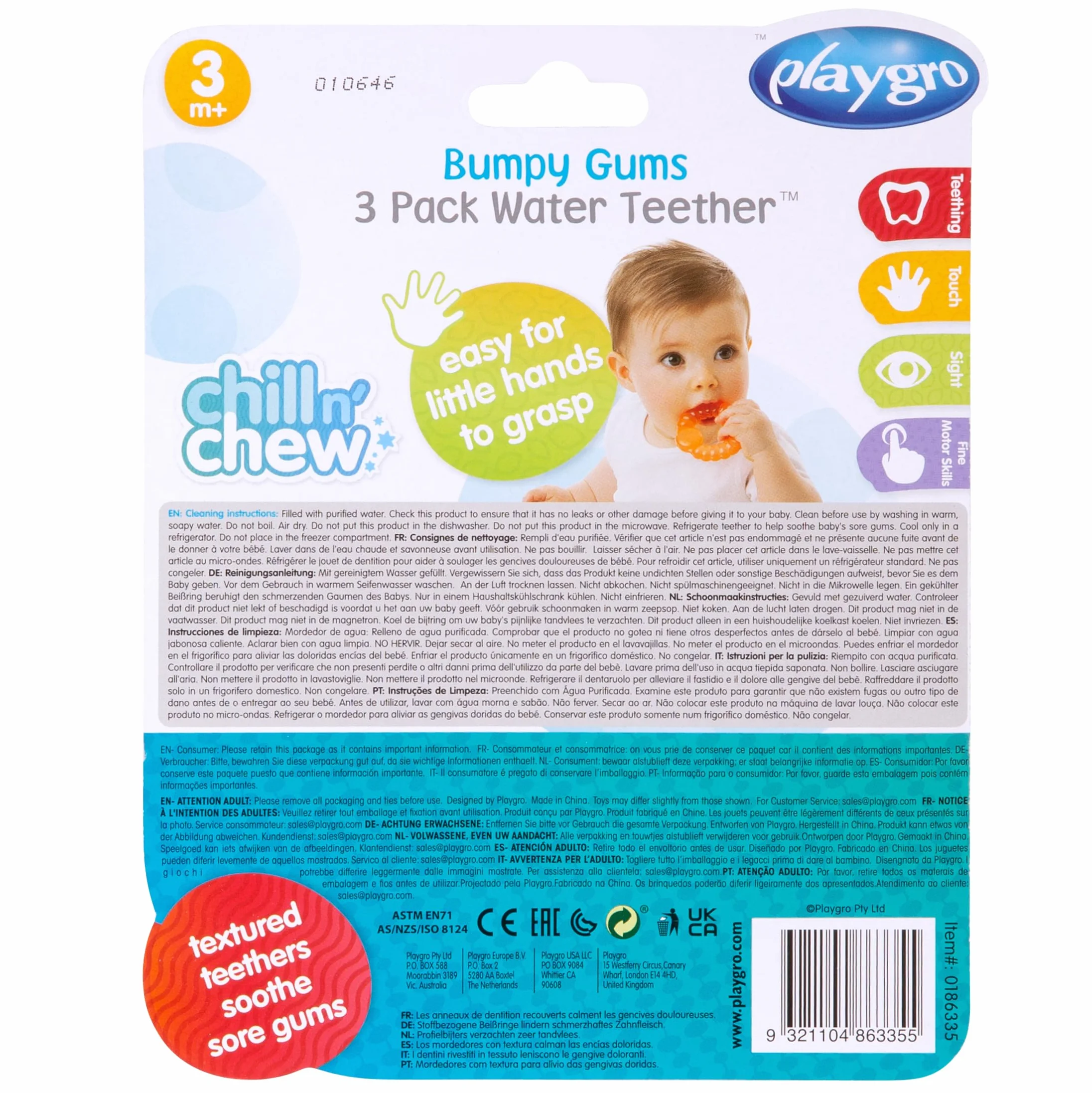 Playgro Massaggiagengive Riempito d'Acqua Bumpy Gums