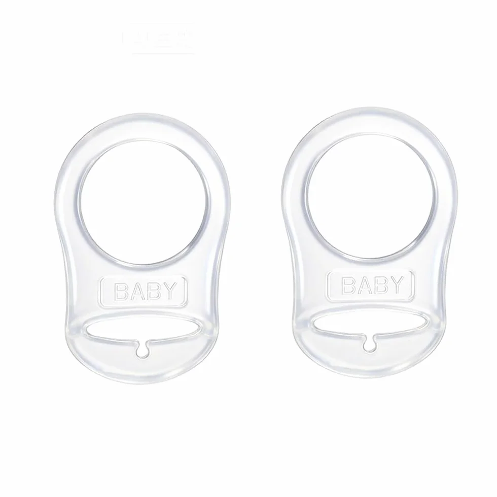 Adattatore per Ciuccio in Silicone Trasparente, 2 Pezzi Anello con Clip Supporto Porta Ciuccio