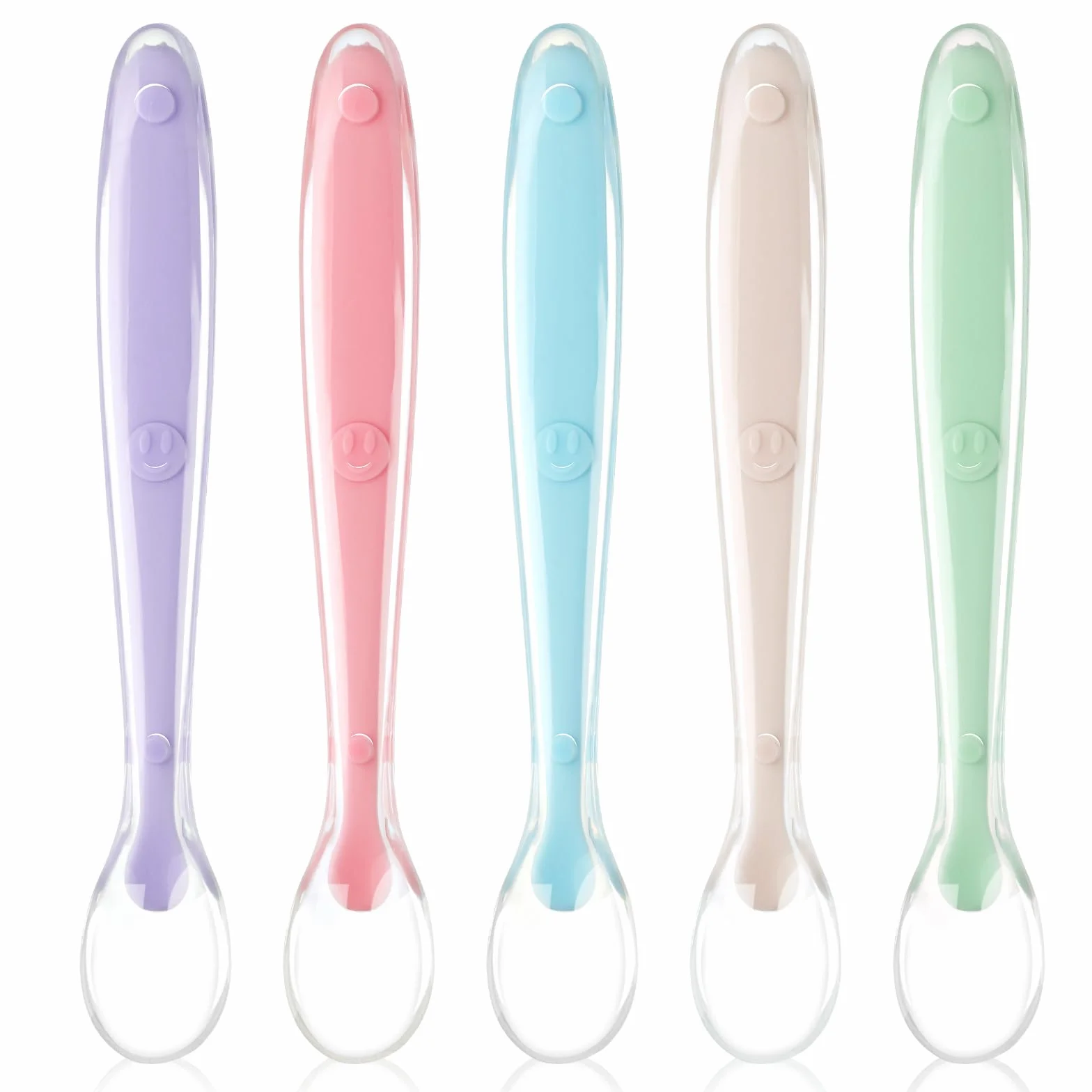 Cucchiaio Svezzamento Silicone Senza BPA 5 Pezzi Vicloon Lavabili in Lavastoviglie