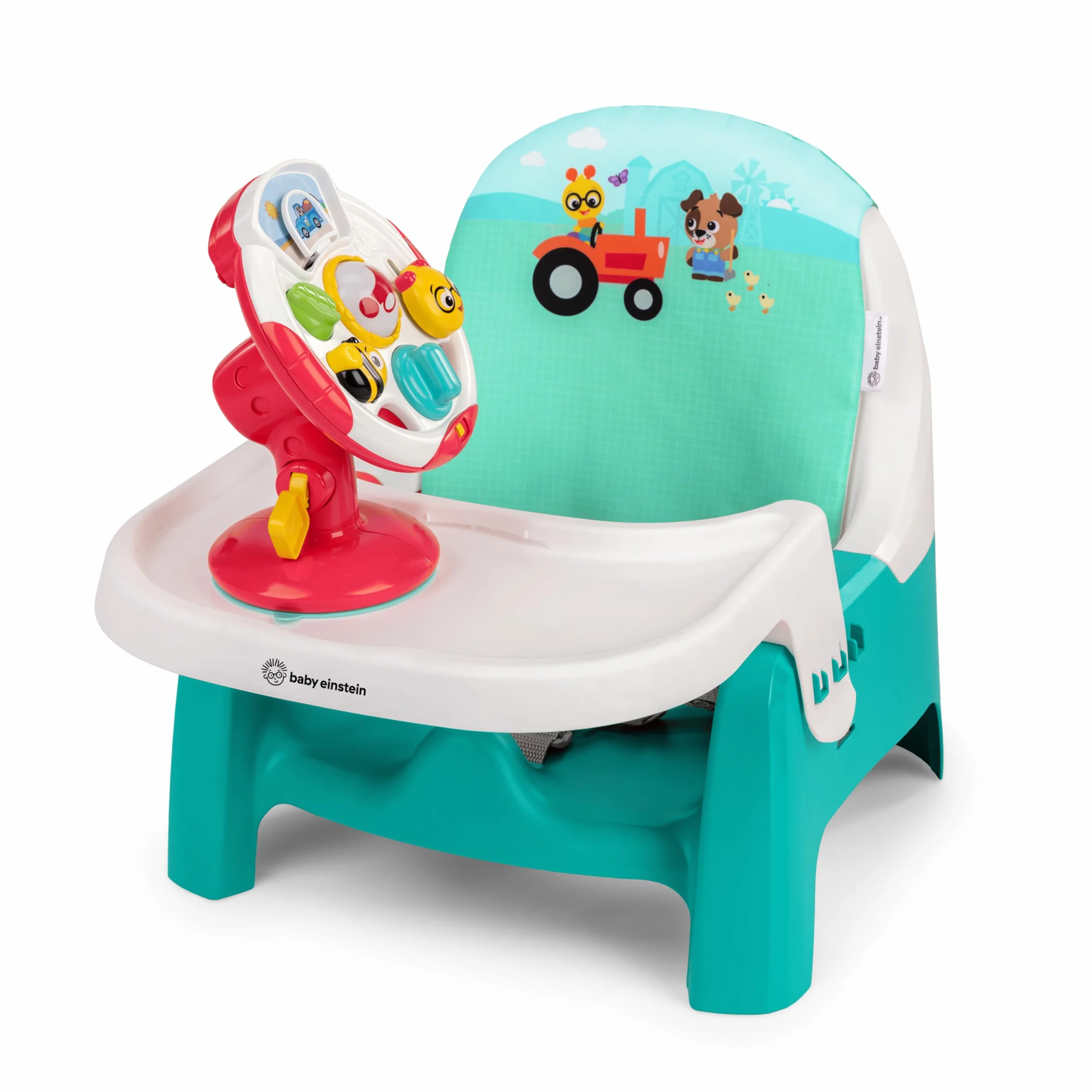 Baby Einstein Farm Explorers Seggiolino Rialzo 2-in-1 Gioco Volante Musicale 6-36 Mesi