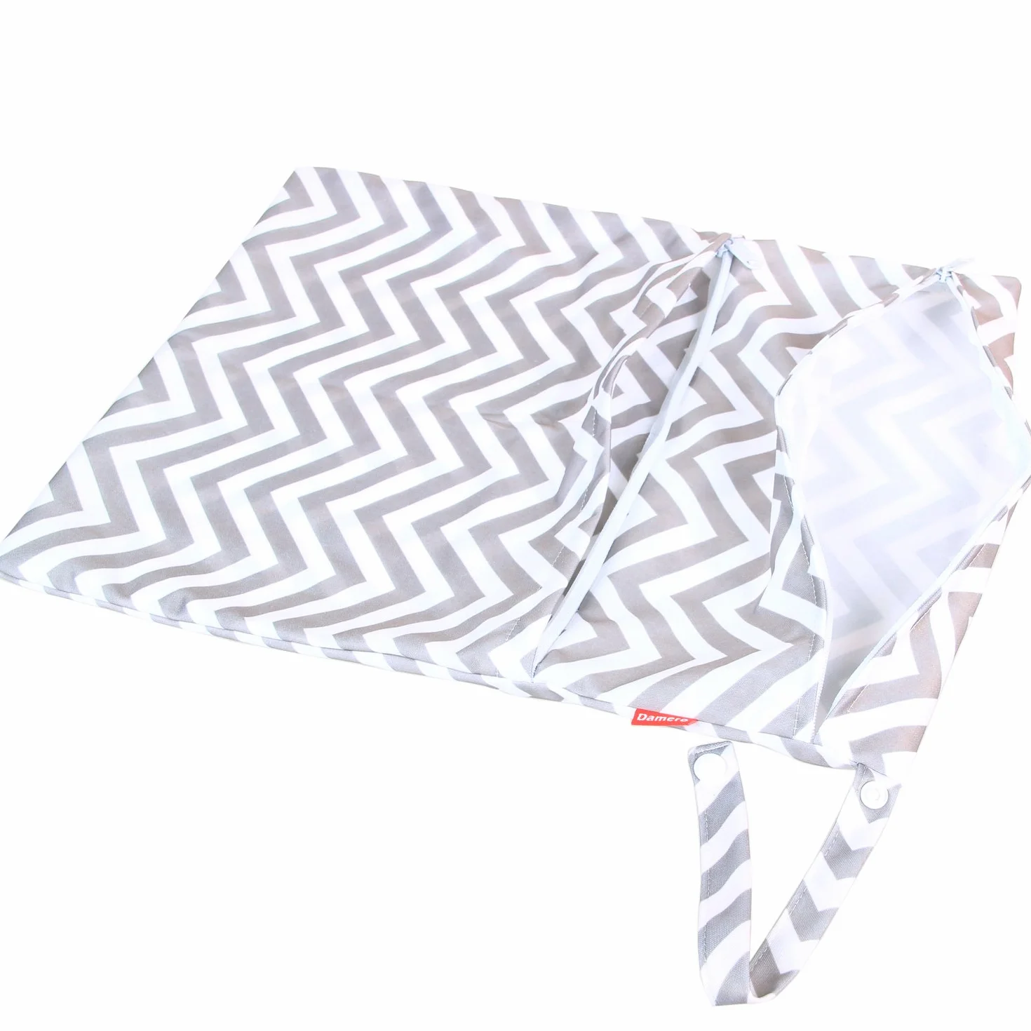 Damero 3pcs Dry Bag Wet Bag per Pannolini Stoffa Daycare Organizzatore Grigio Chevron