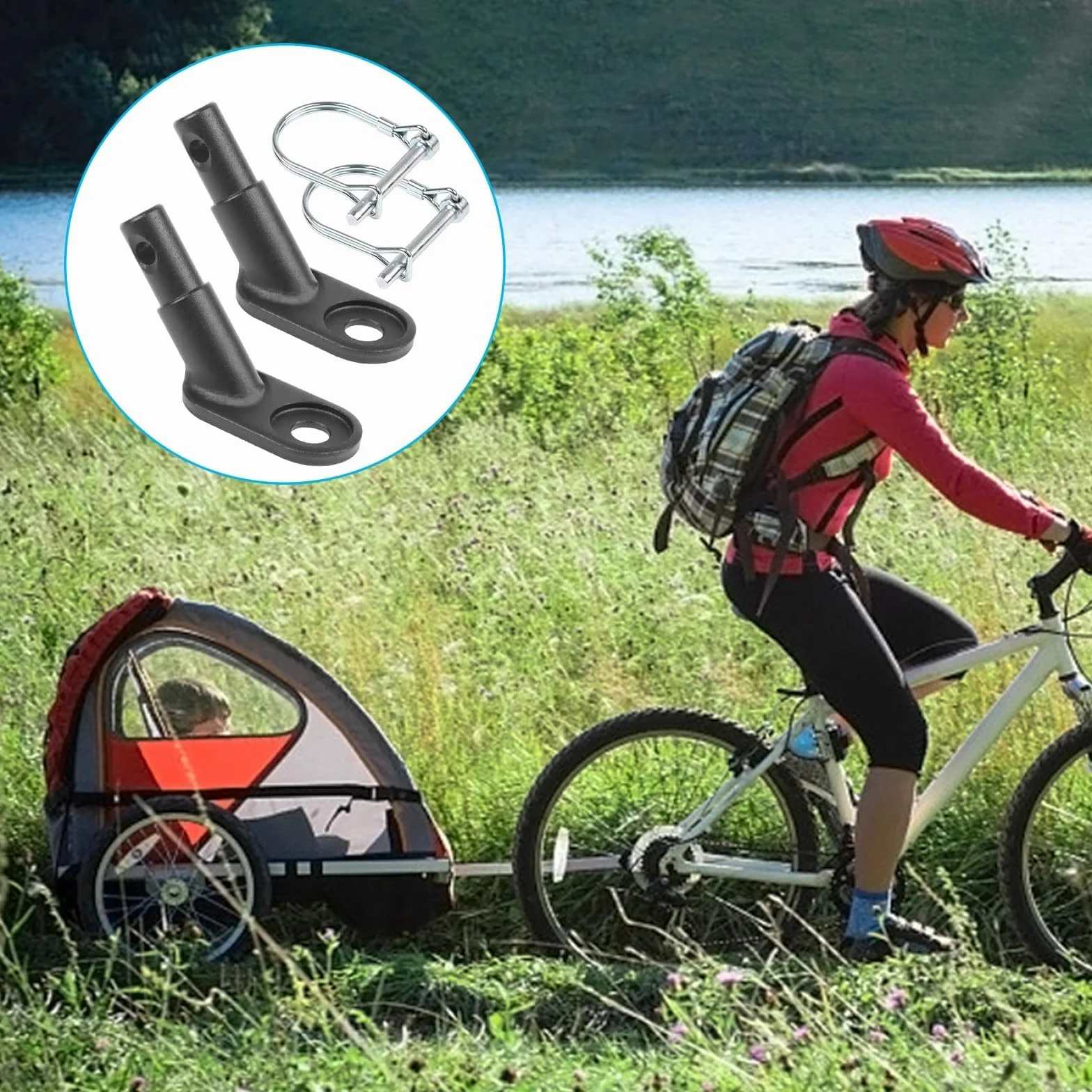 Gancio per bicicletta 2 pezzi con perno di sicurezza per cani bambini animali domestici