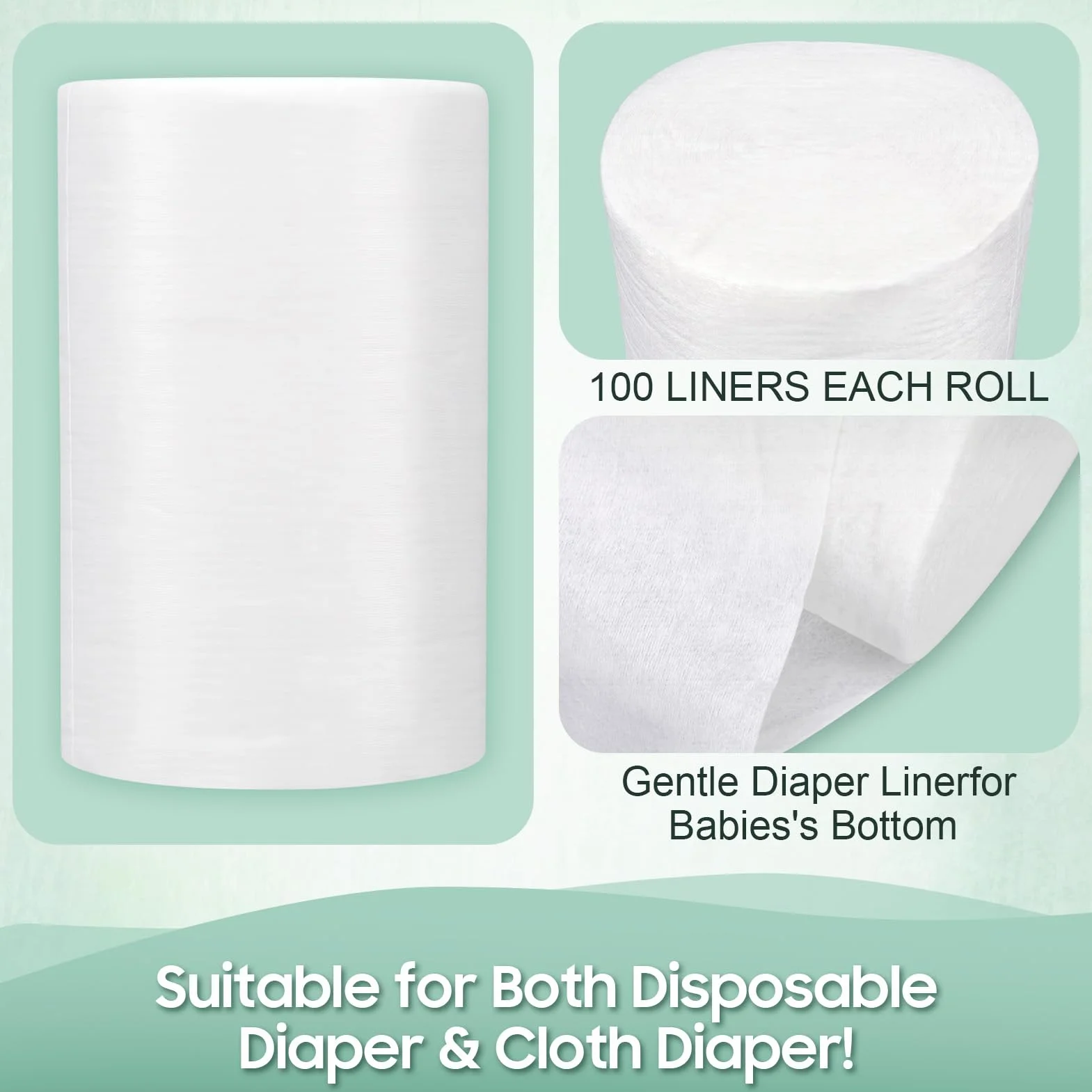 Fodere per pannolini usa e getta biodegradabili 100pcs/roll