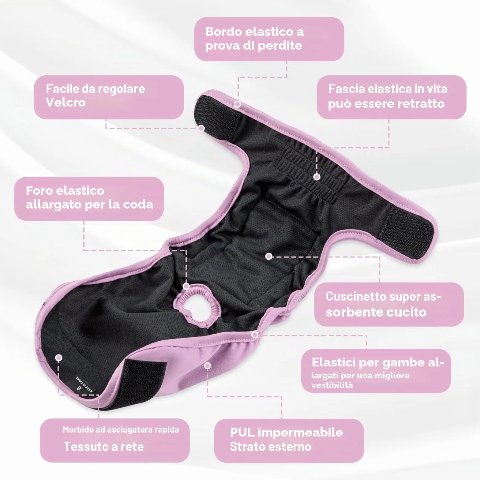Paw Legend Pannolini per gatti lavabili e riutilizzabili, confezione da 3 XS