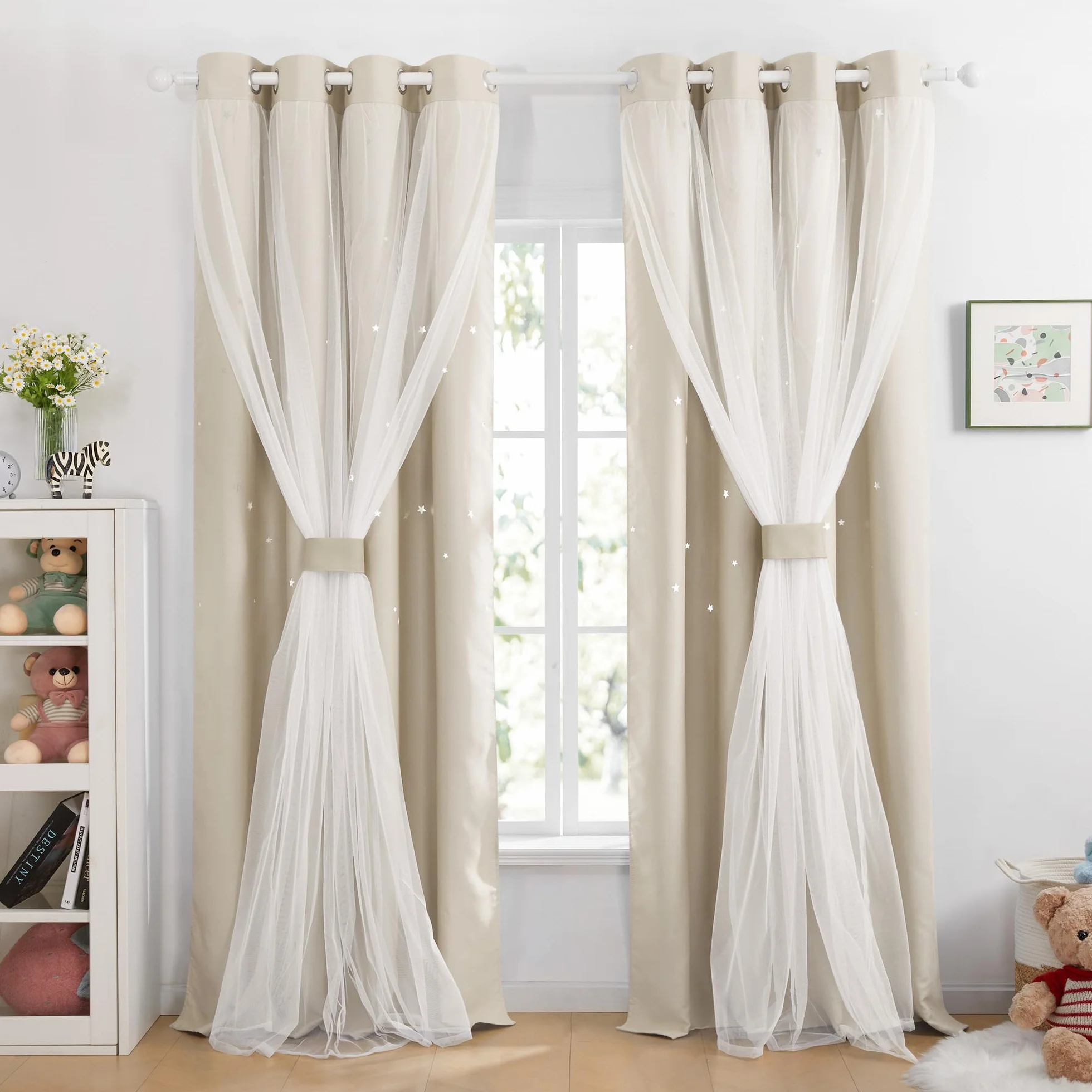 Deconovo Tende Oscuranti Termiche 140x240 cm, 2 Pezzi, Cachi Chiaro