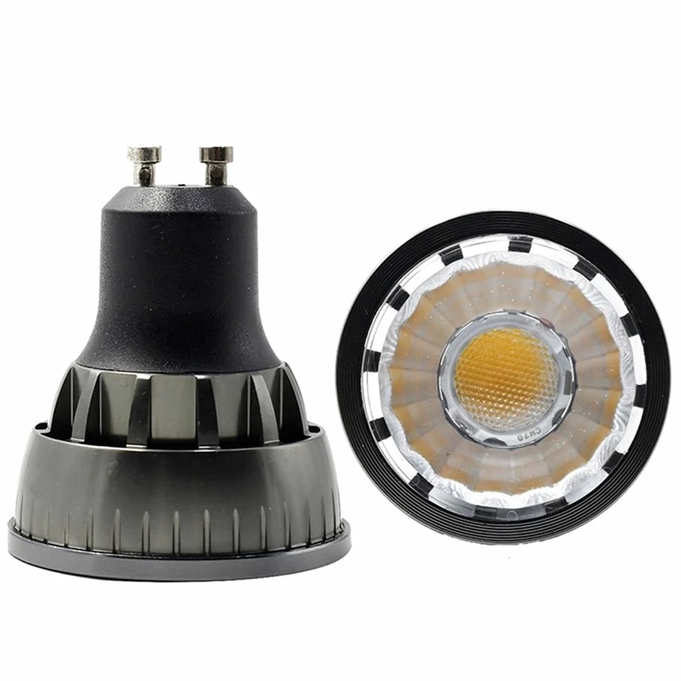 Fengyan Lighting, Confezione da 10, faretti LED COB lampadina dimmerabile GU10 5W AC220V 50MM lampada for illuminazione domestica in alluminio for interni(Warm White)