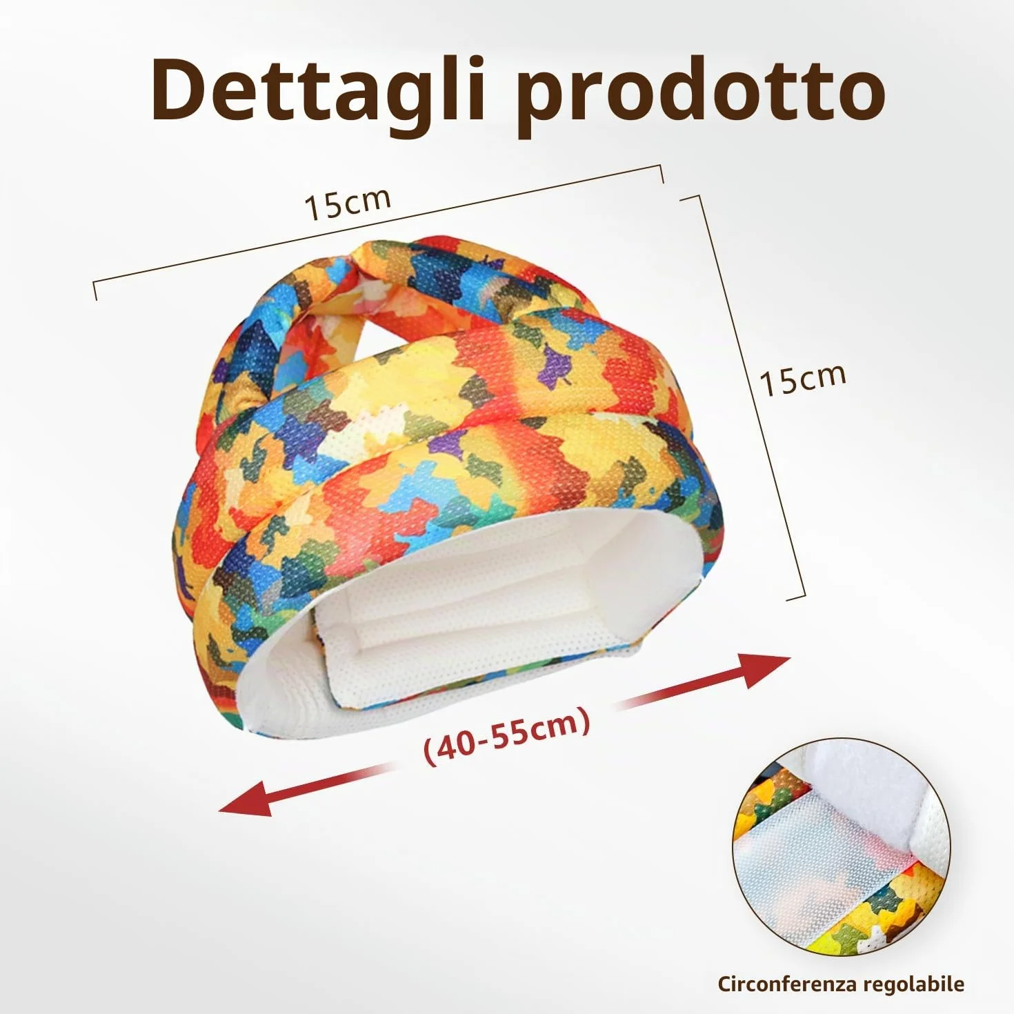 Caschetto Primi Passi Casco Bambini 6-36 Mesi Neonato Colore Foglia D'acero