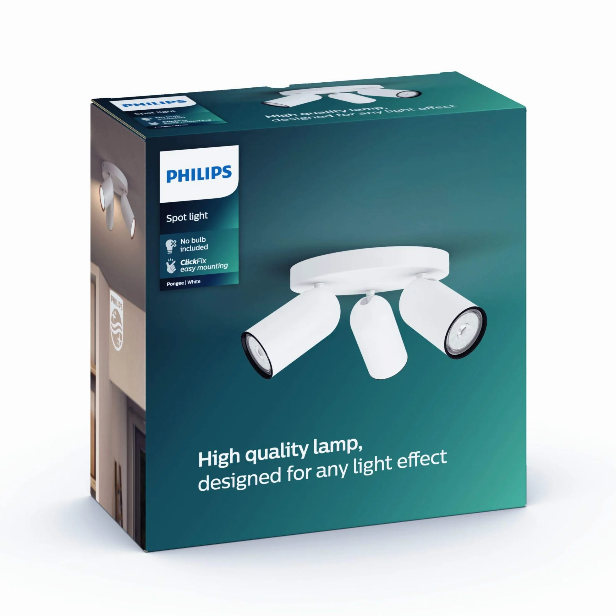 Philips LED, Lampadario a Faretti, 3 Punti Luce, Bianco, Testa orientabile, Bianco