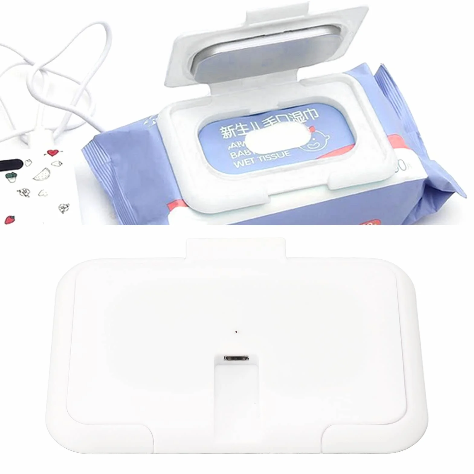 Scaldasalviette per Neonati con Riscaldamento Rapido, Dispenser Salviette Umidificate Ricaricabile USB, Leggero