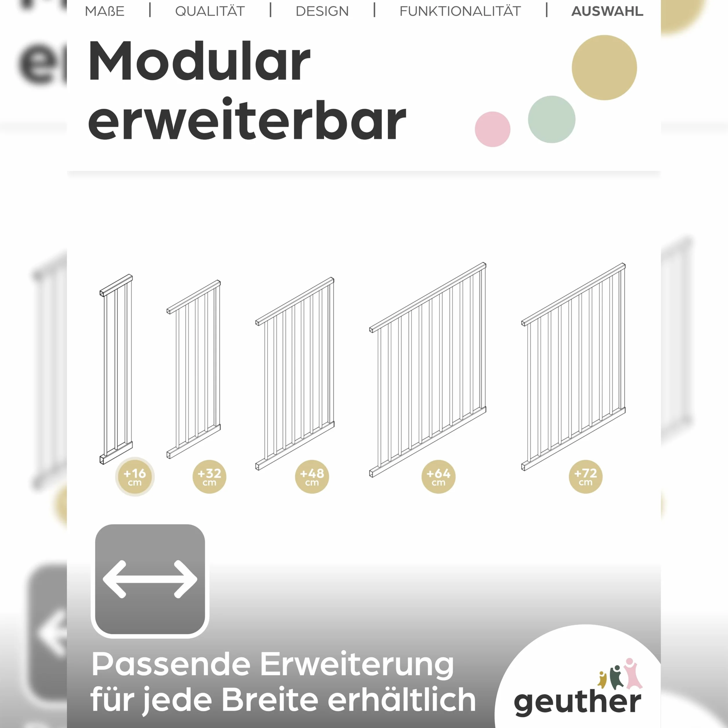Geuther Prolungamento Easylock Plus Easylock Wood Plus 16 cm Bianco TÜV/GS