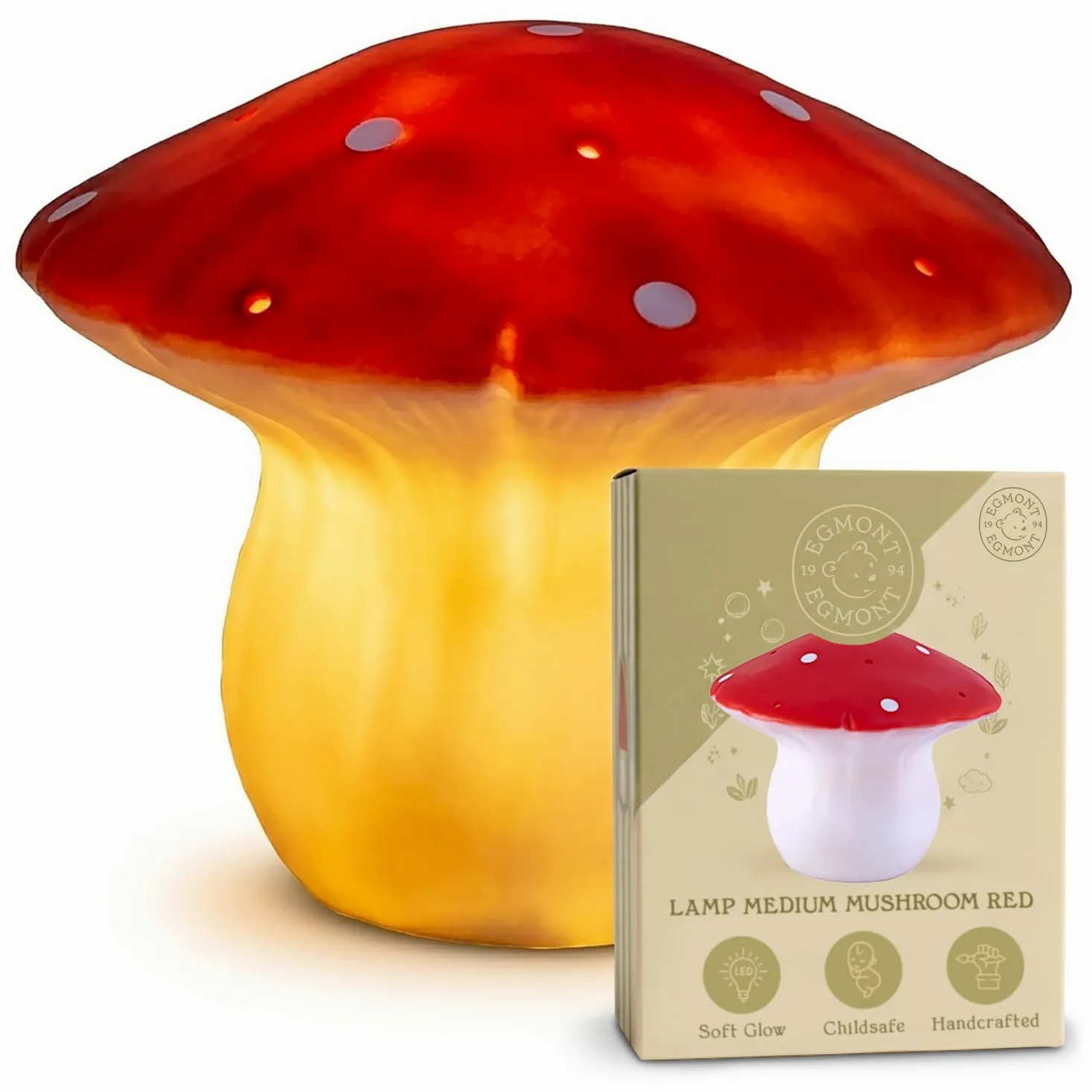 EGMONT - Veilleuse champignon moyen rouge