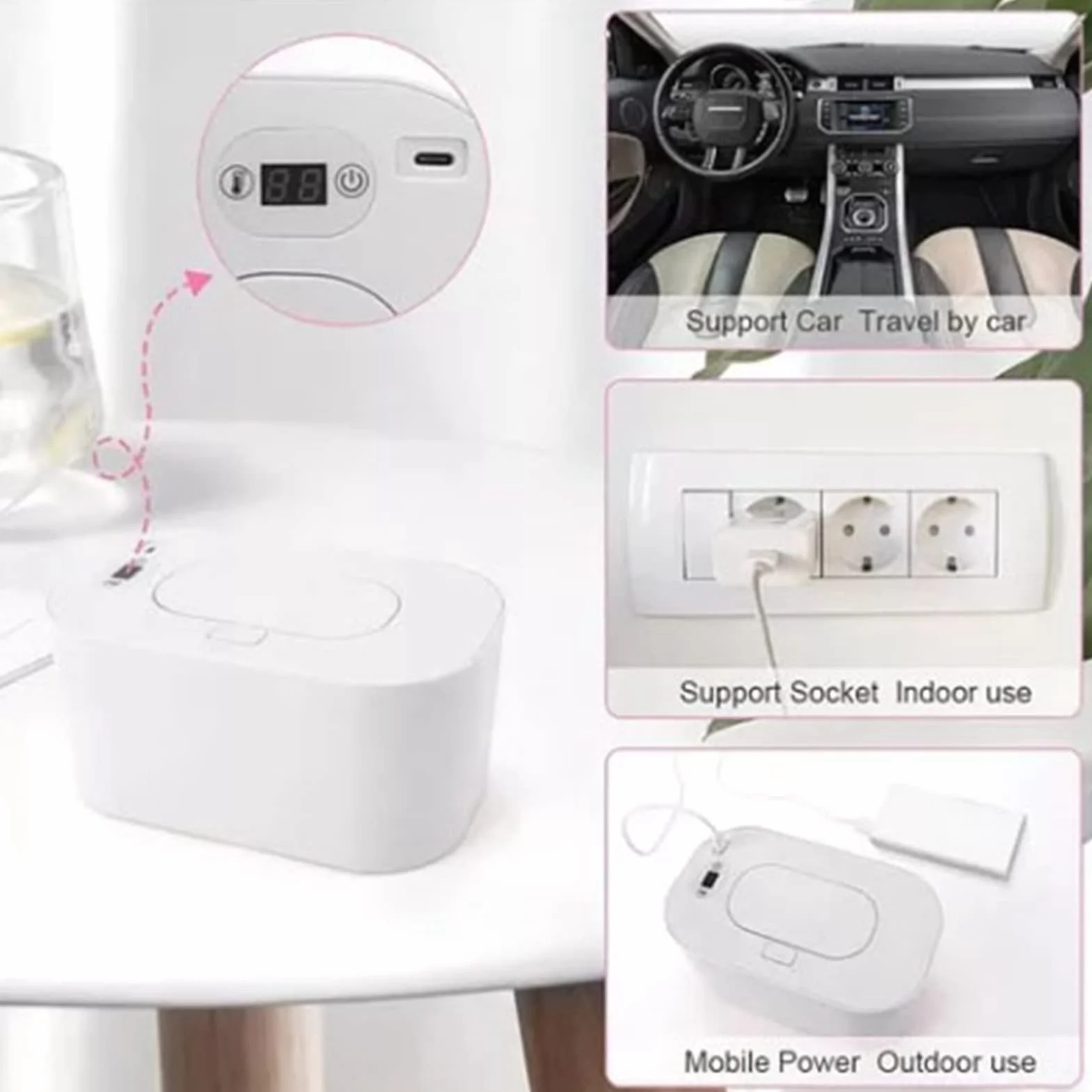 Scalda Salviette per Neonati, Comodo Scalda Salviette Umidificate Bianco