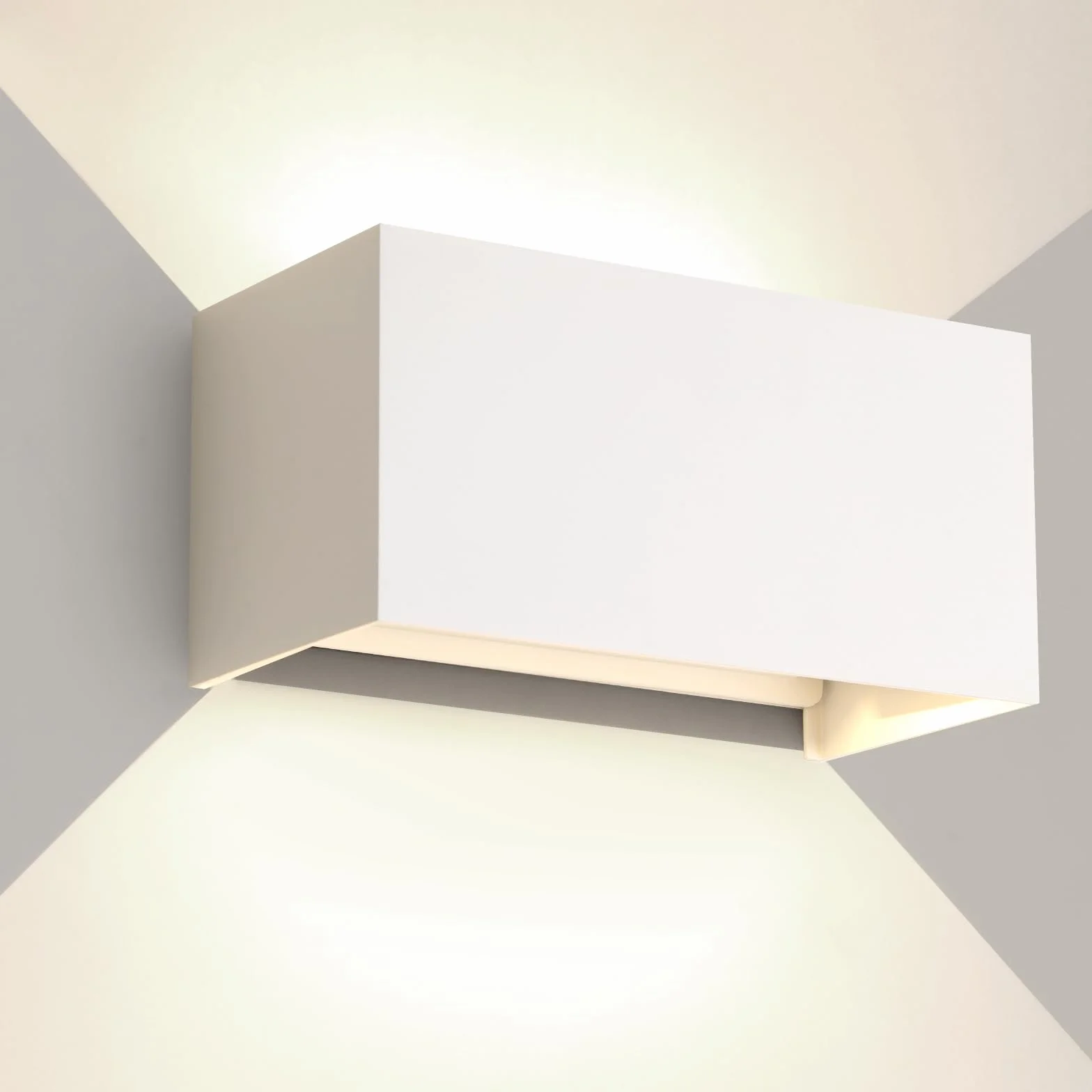 25W Applique da Parete Interno/Esterno 4000K Bianco Naturale Applique Esterno Angolo del Fascio Regolabile Moderno Lampade da Parete IP65 Impermeabile Bianco