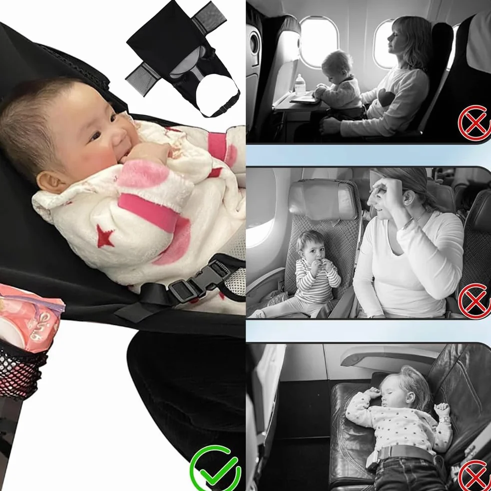 Lettino Viaggio Bambini per Aereo Culla da Viaggio Neonato Portatile Amaca Sedia Estensione Sedile per Dormire