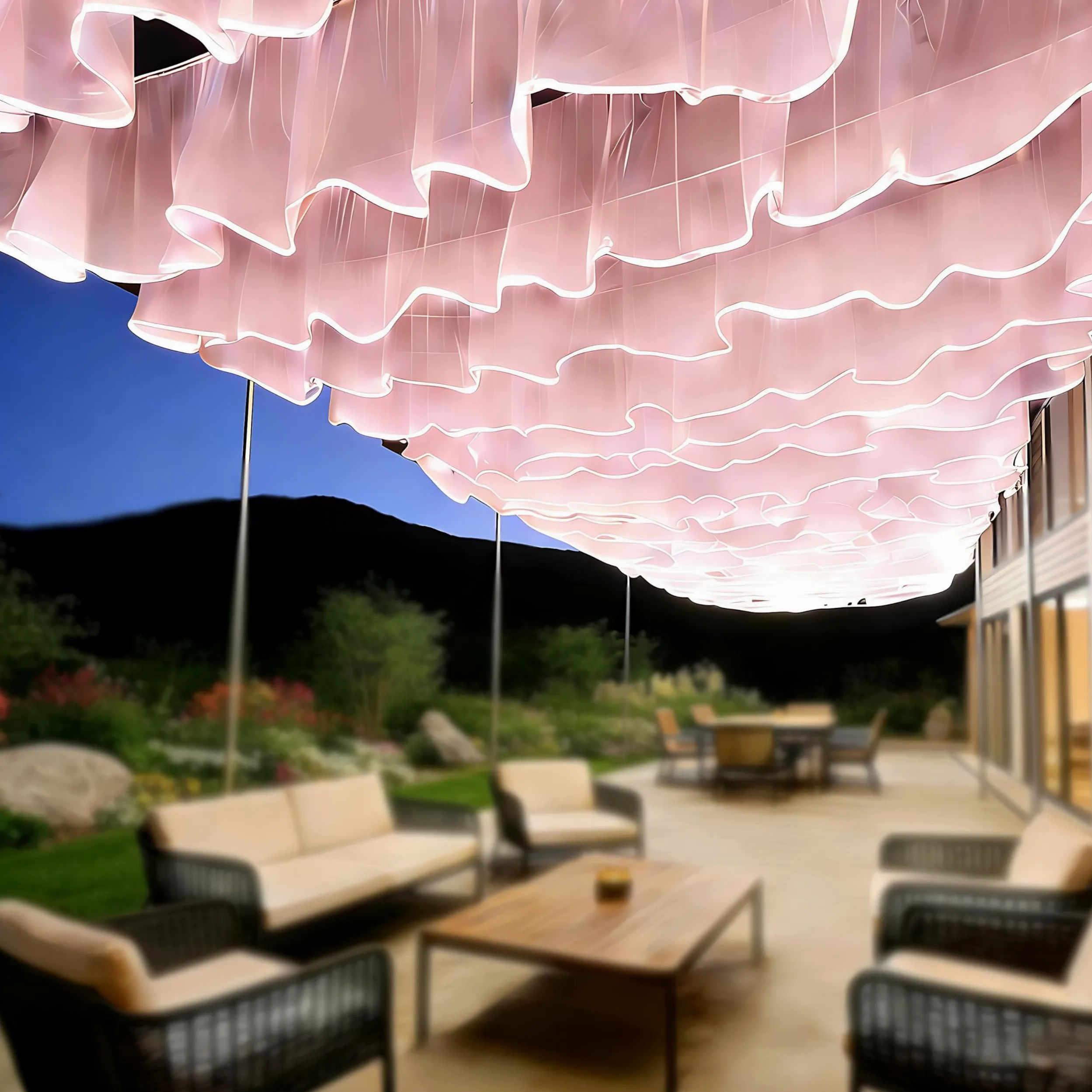 Tenda da soffitto per matrimoni, lunghezza 100 m, 5 sezioni, perfetta per feste, compleanni, proposte e matrimoni, illuminazione elegante, decorazione romantica