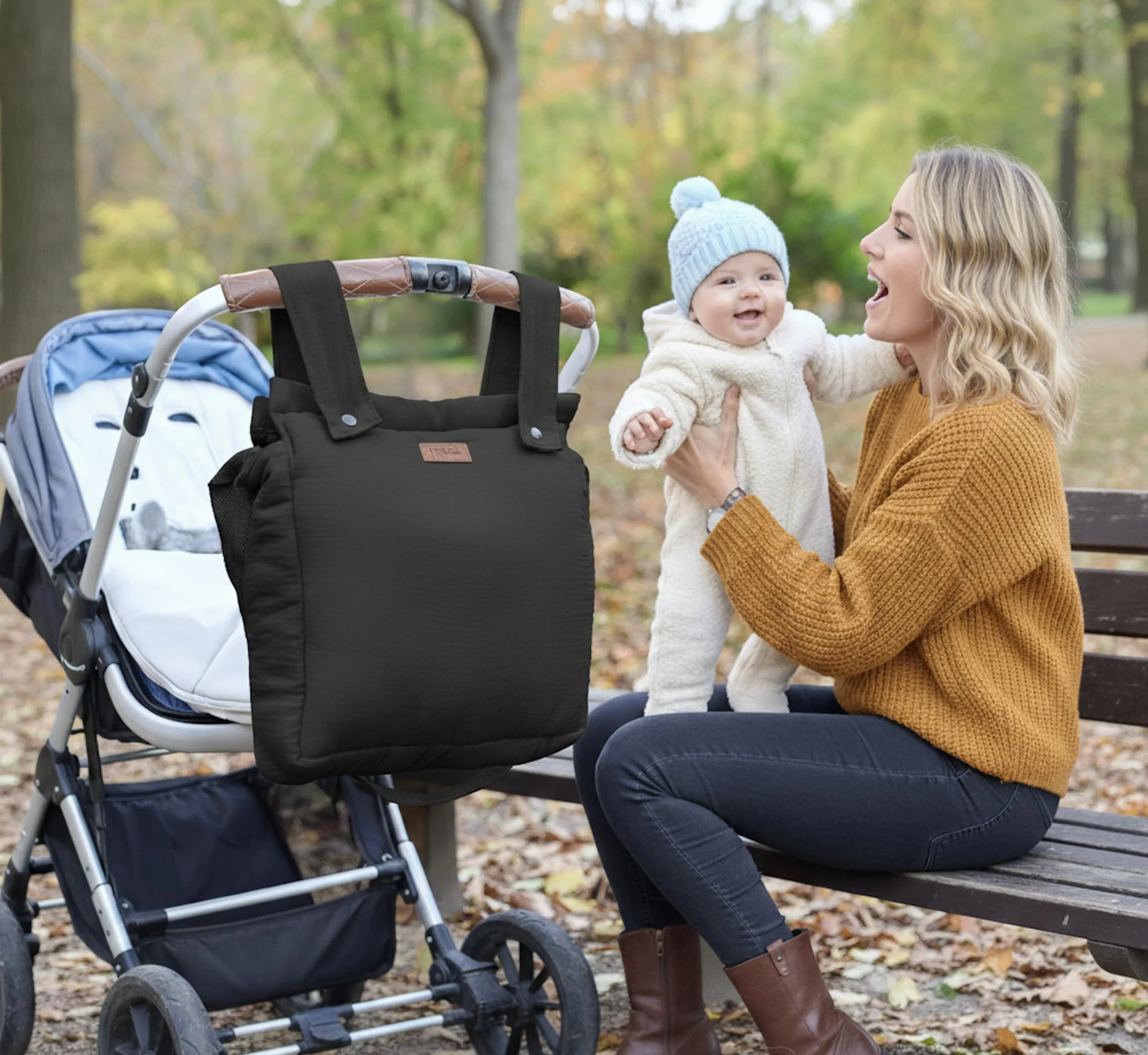 TENDS Borsa per passeggino spaziosa con funzione di borsa maternità organizzatore multiuso